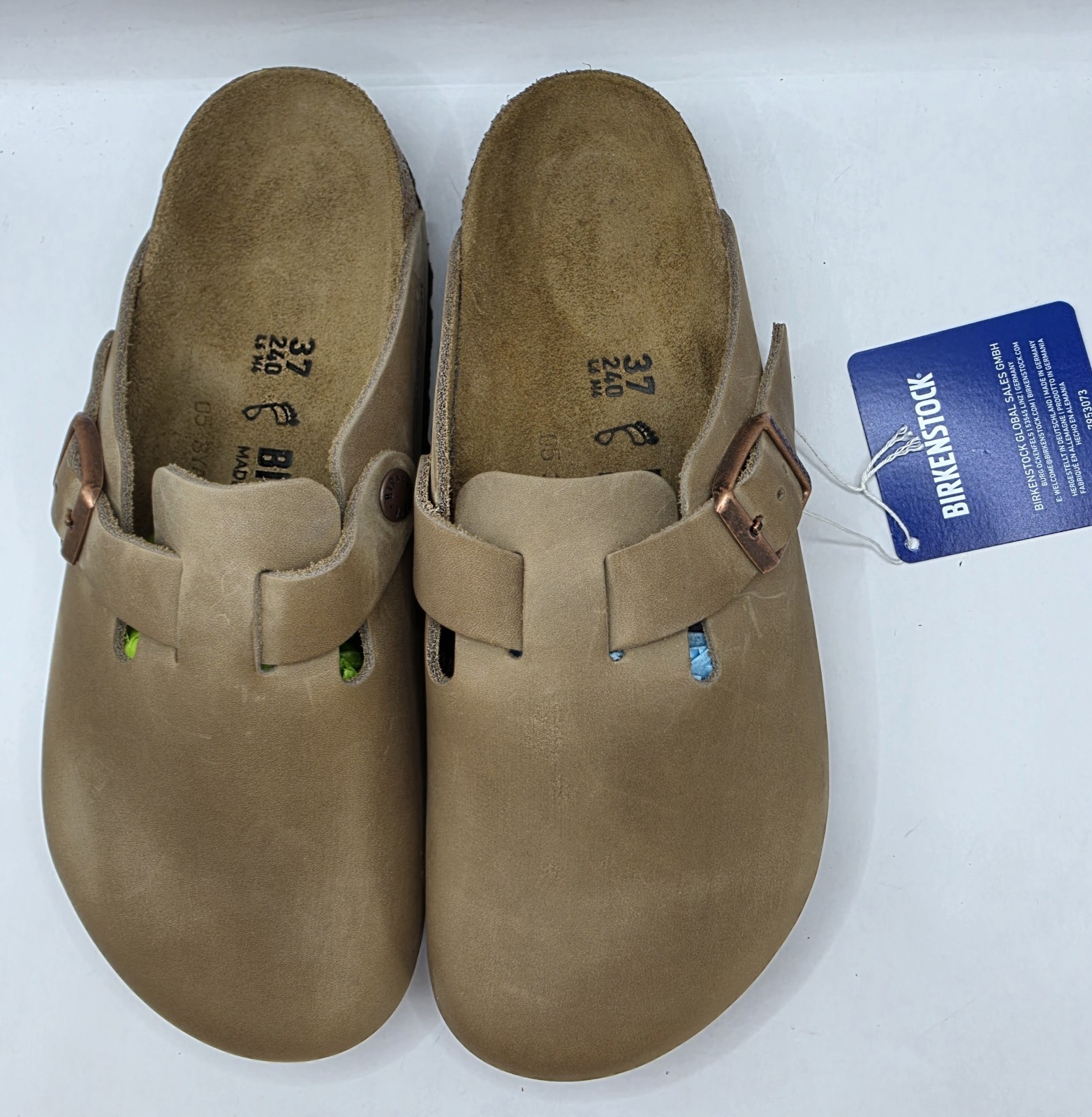 Birkenstock Boston Bs Waxy Oiled Leather Tabacco Brown Regular Wide