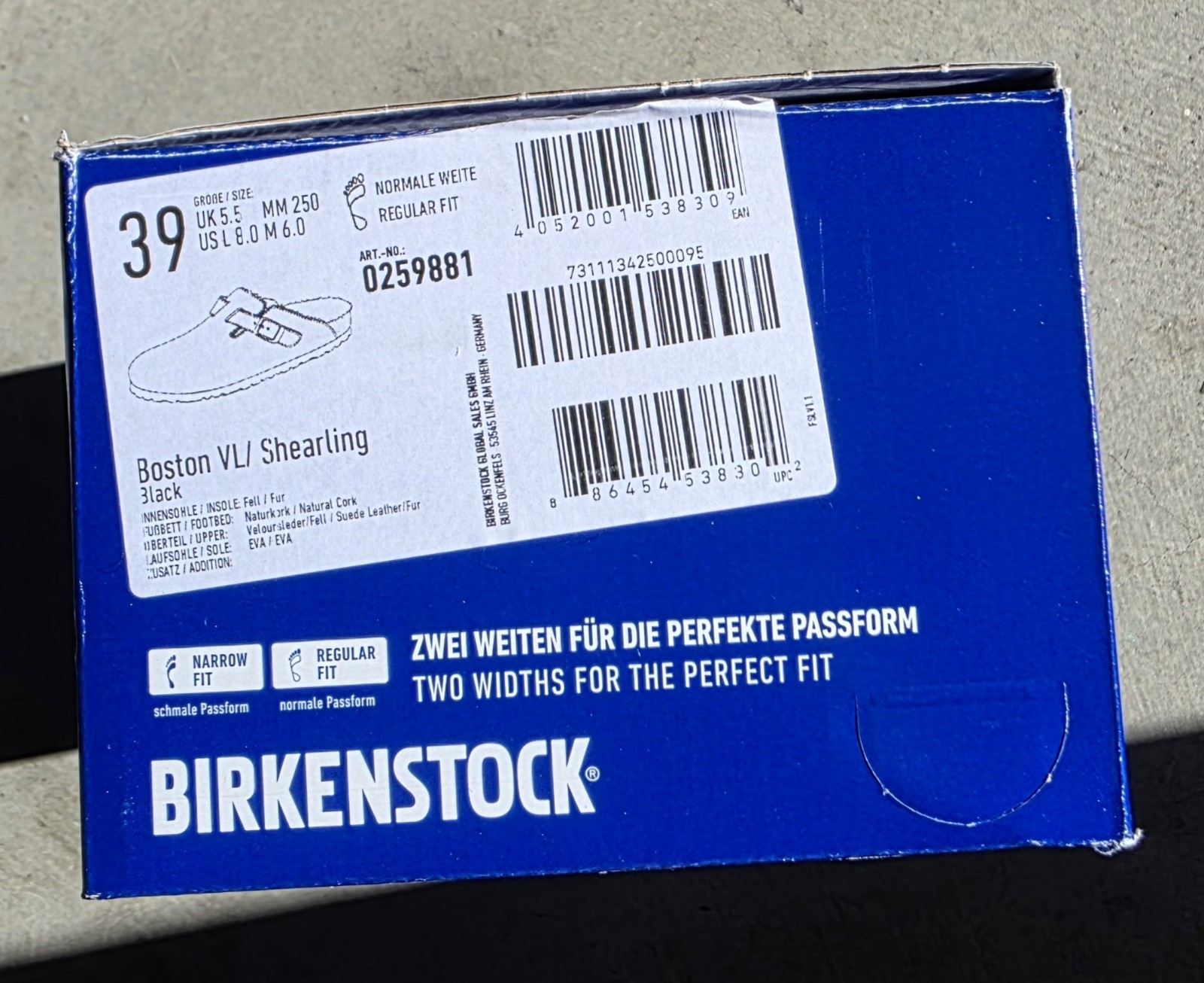 Birkenstock Boston Shearling Leather Suede Black Color Regular Wide