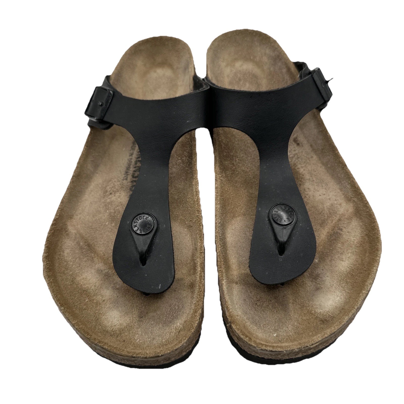 Birkenstock Gizeh Black Leather Buckle Thong Sandals – Women’s EU 39 US L 8 M6