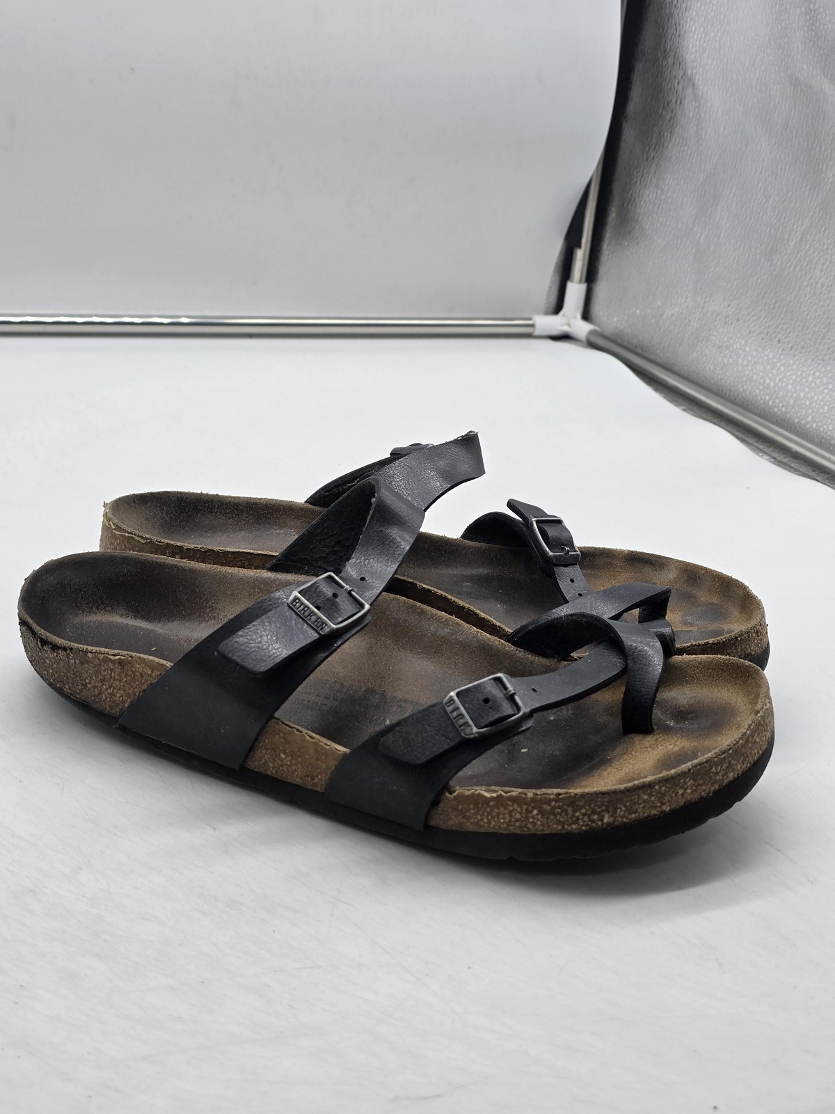 Birkenstock Mayari Sandals Womens Size 9 EU 40 Black Cork Footbed Made Germany