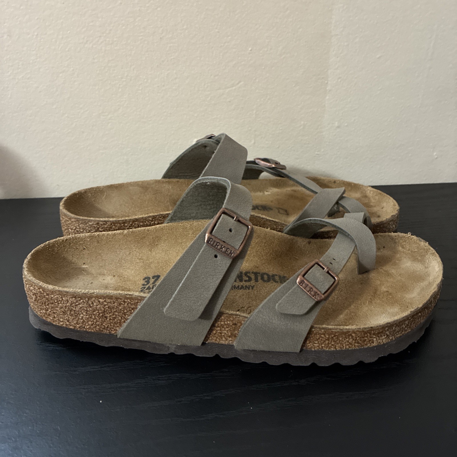Birkenstock Mayari Stone Birko Flor Narrow Width size 6 eu 37b