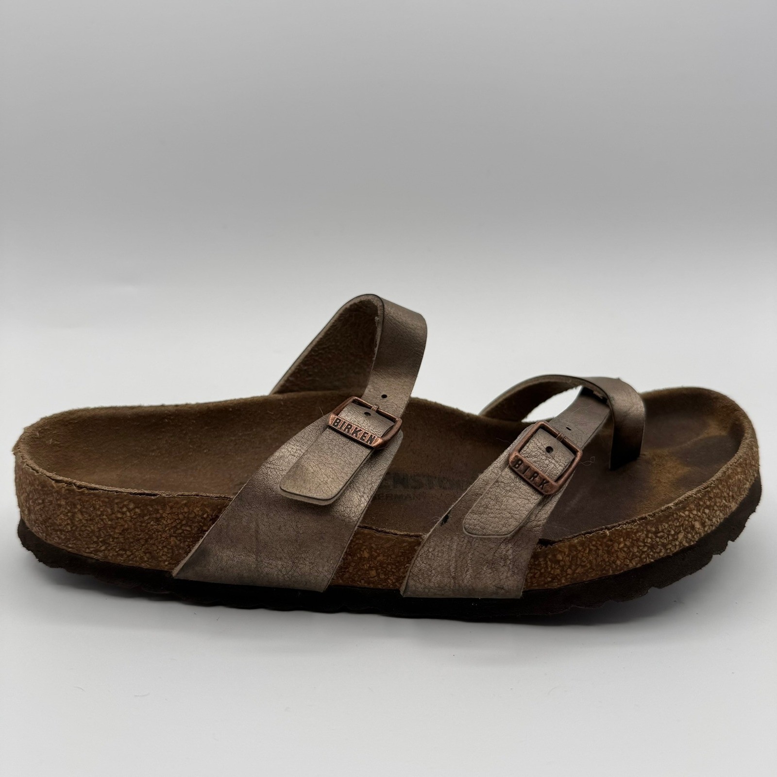 Birkenstock Mayari Sandals Women’s Size 8 Bronze Leather Thong EU 39 Regular