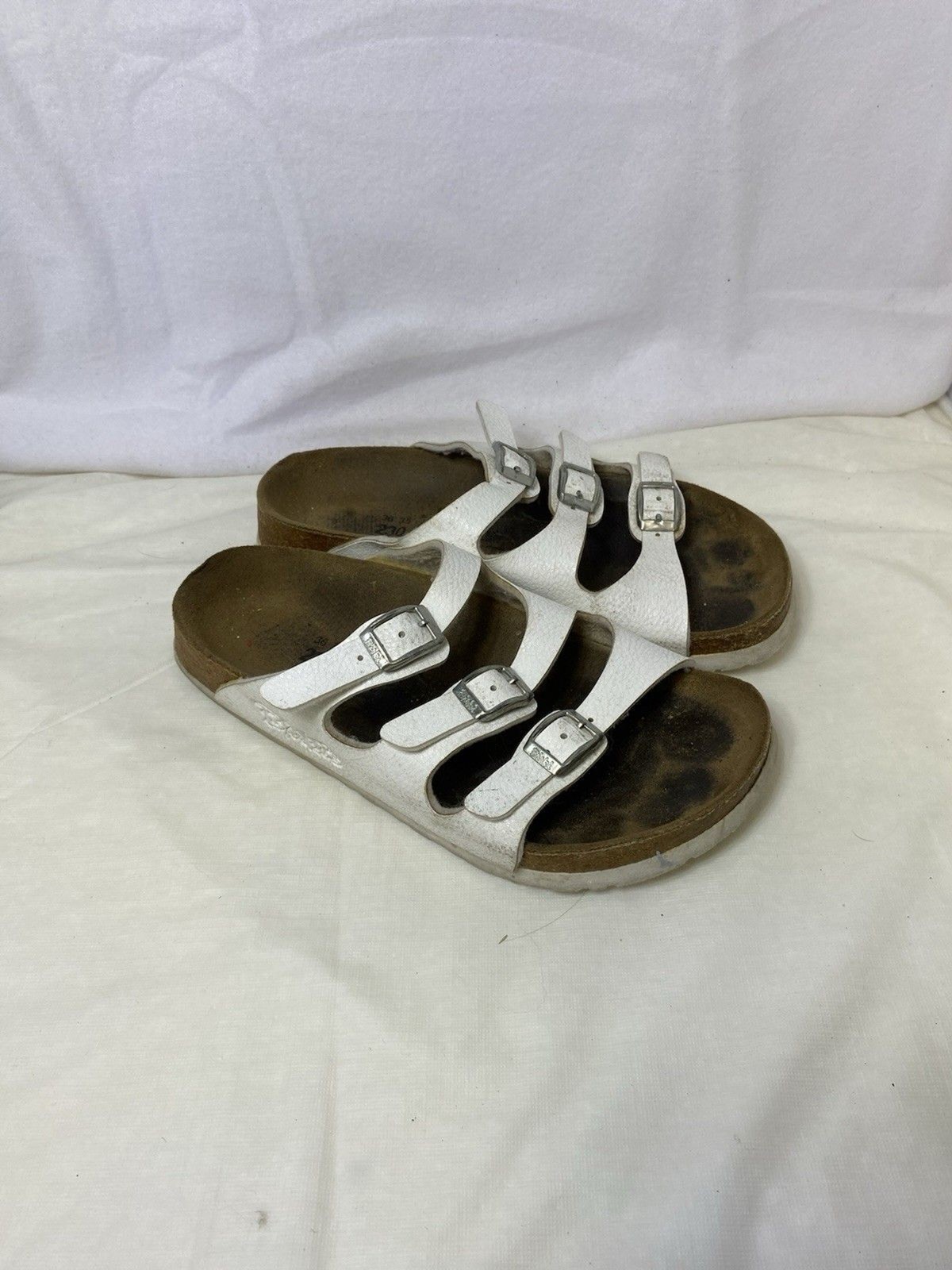 Birkenstock Birki’s Womens Sandals Size 5/36/3.5 Florida White Slides Slip On