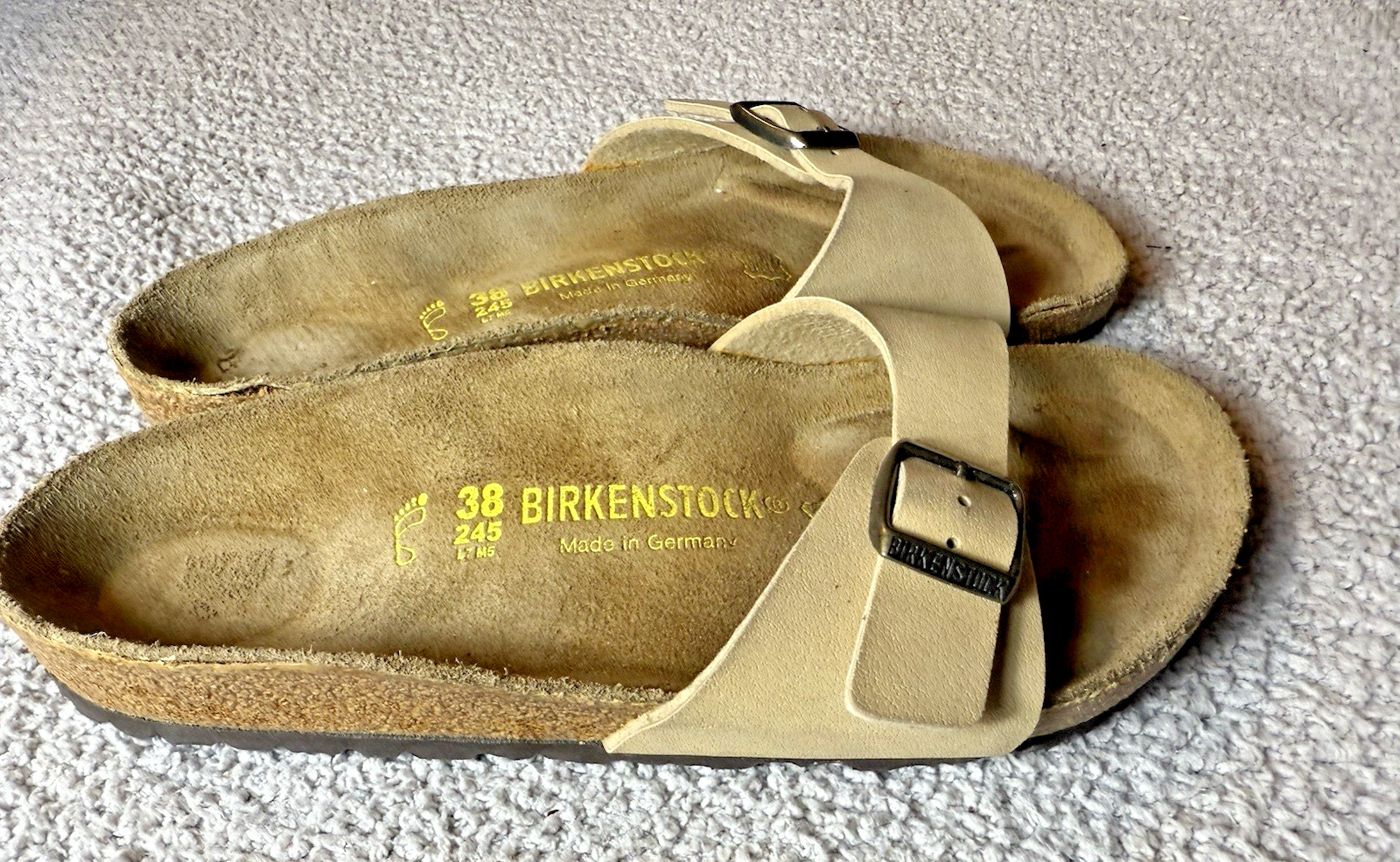 Birkenstock Madrid Sandals Birko-Flor Nabuk Slip On Womens Size 7 EU 38