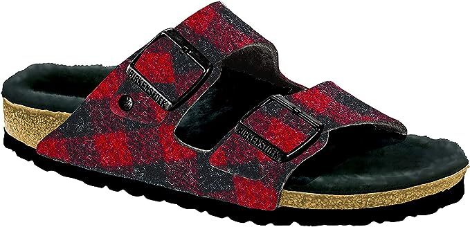 NIB –  Birkenstock Arizona Plaid Genuine Shearling Men Sandals