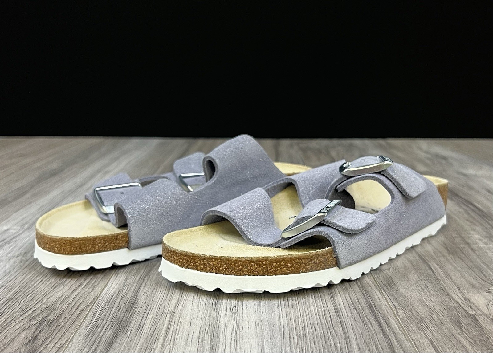 Birkenstock Arizona BS Shimmering Purple Fog Narrow Womens 6 EU37 Comfort NEW