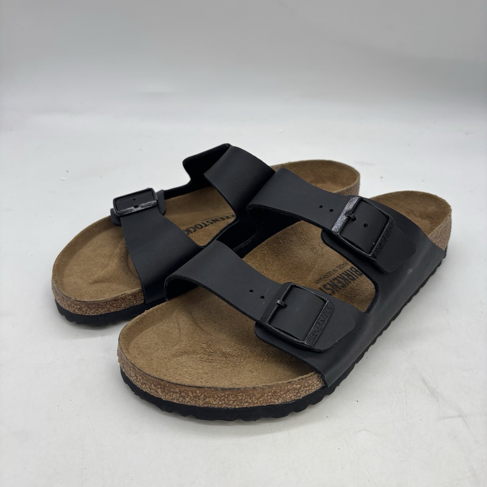 Birkenstock Arizona Shoes Mens 11 44 Birko-Flor Sandals Black Slip On