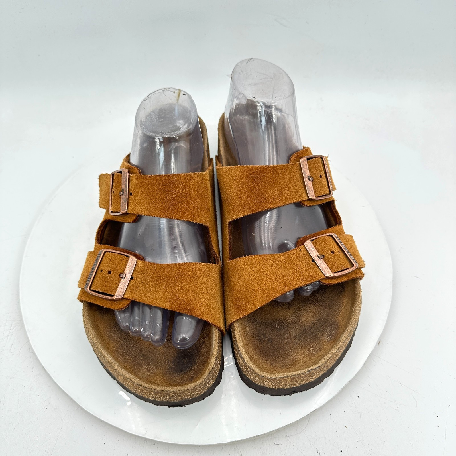 Birkenstock Arizona EU 42 Men 9 Brown Suede Slide Buckle Comfort Sandal