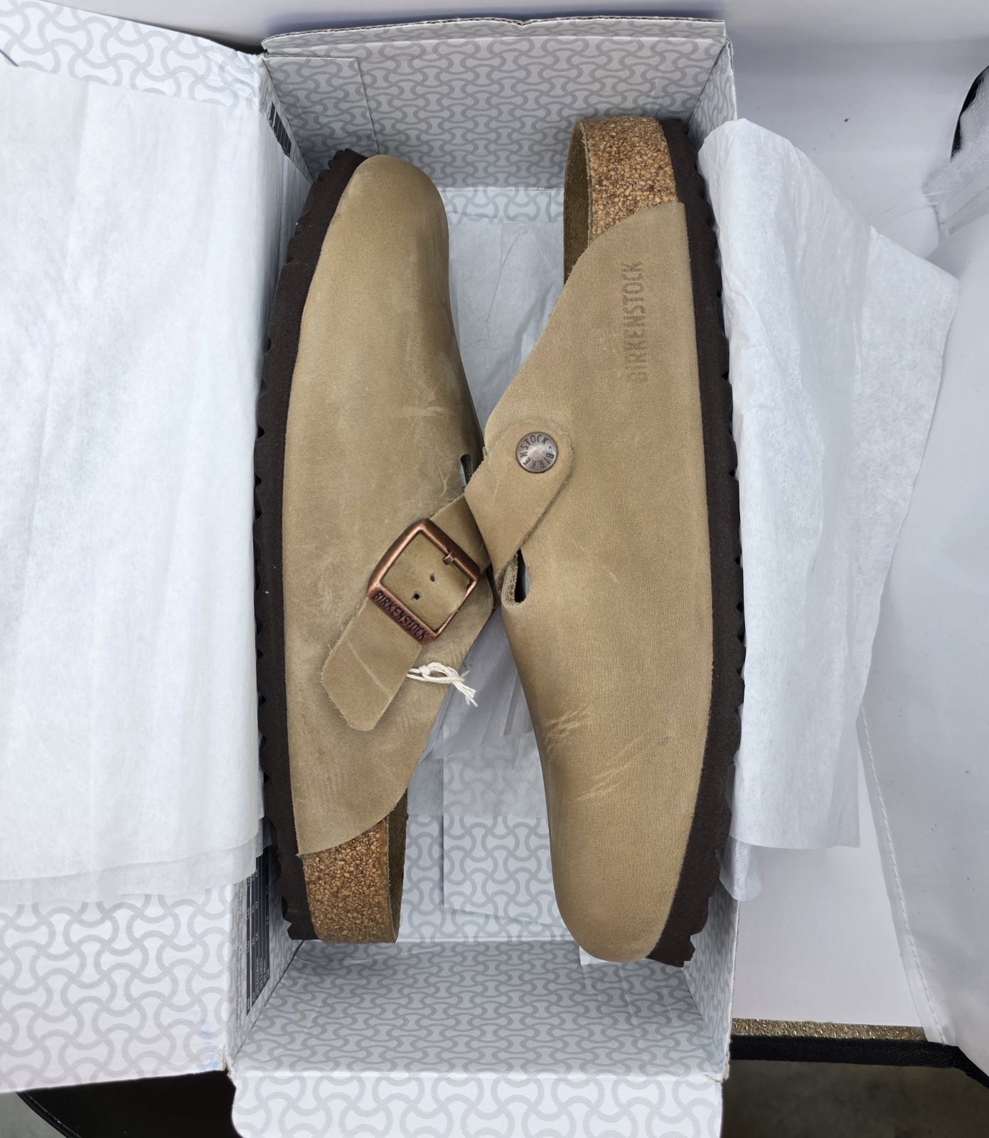 Birkenstock Boston Bs Waxy Oiled Leather Soft Footbed Tabacco Brown  Regular Wid