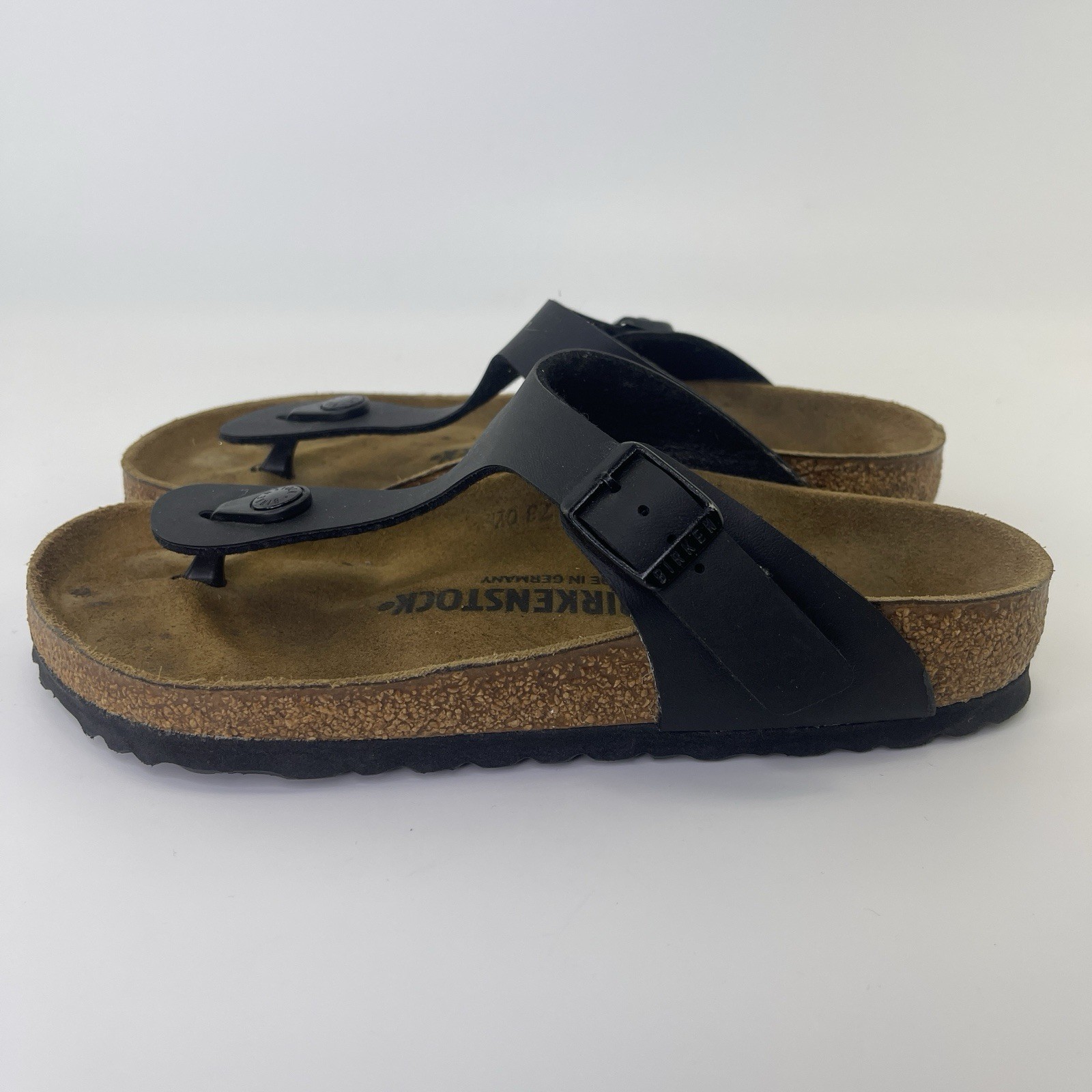Birkenstock Gizeh Leather Birko-Flor Thong in Black Size 37 US Size 6