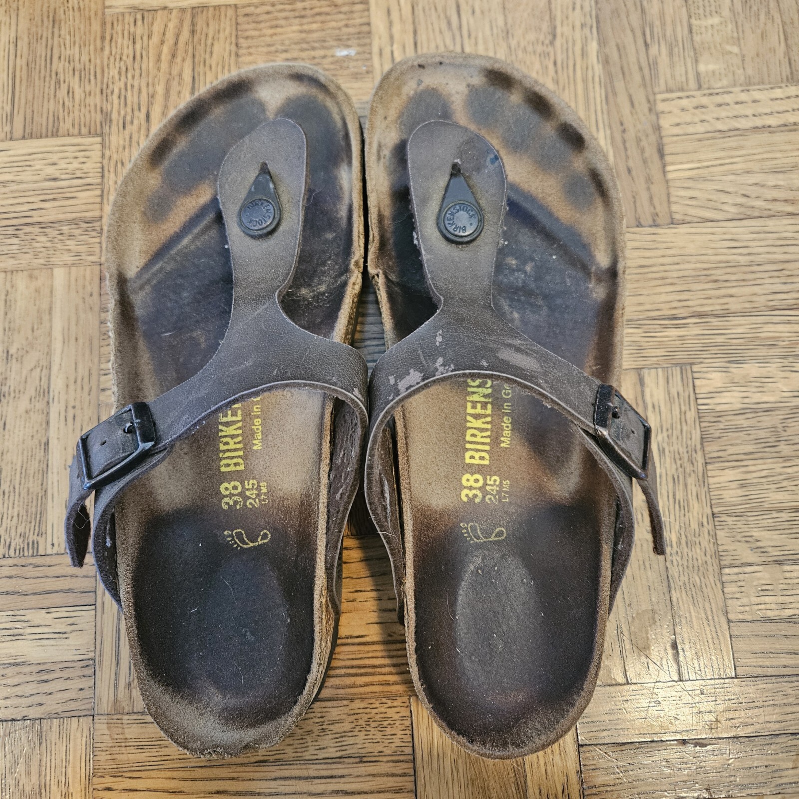 BIRKENSTOCK GIZEH SANDALS WOMENS MOCHA BIRKO FLOR STRAPS 38 Us 7.5