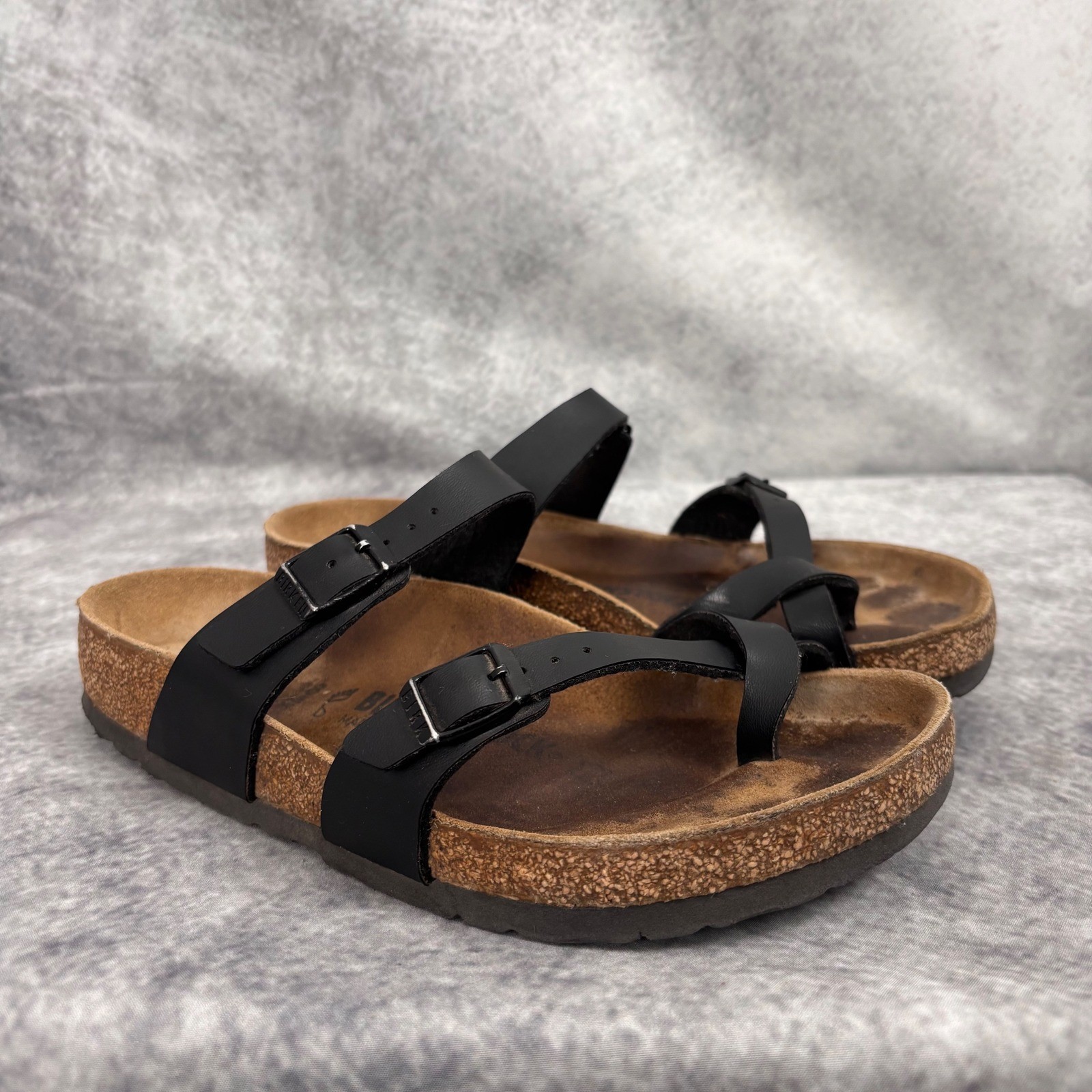 BIRKENSTOCK Mayari Slide Sandals in Black Size 38 Ladies 7