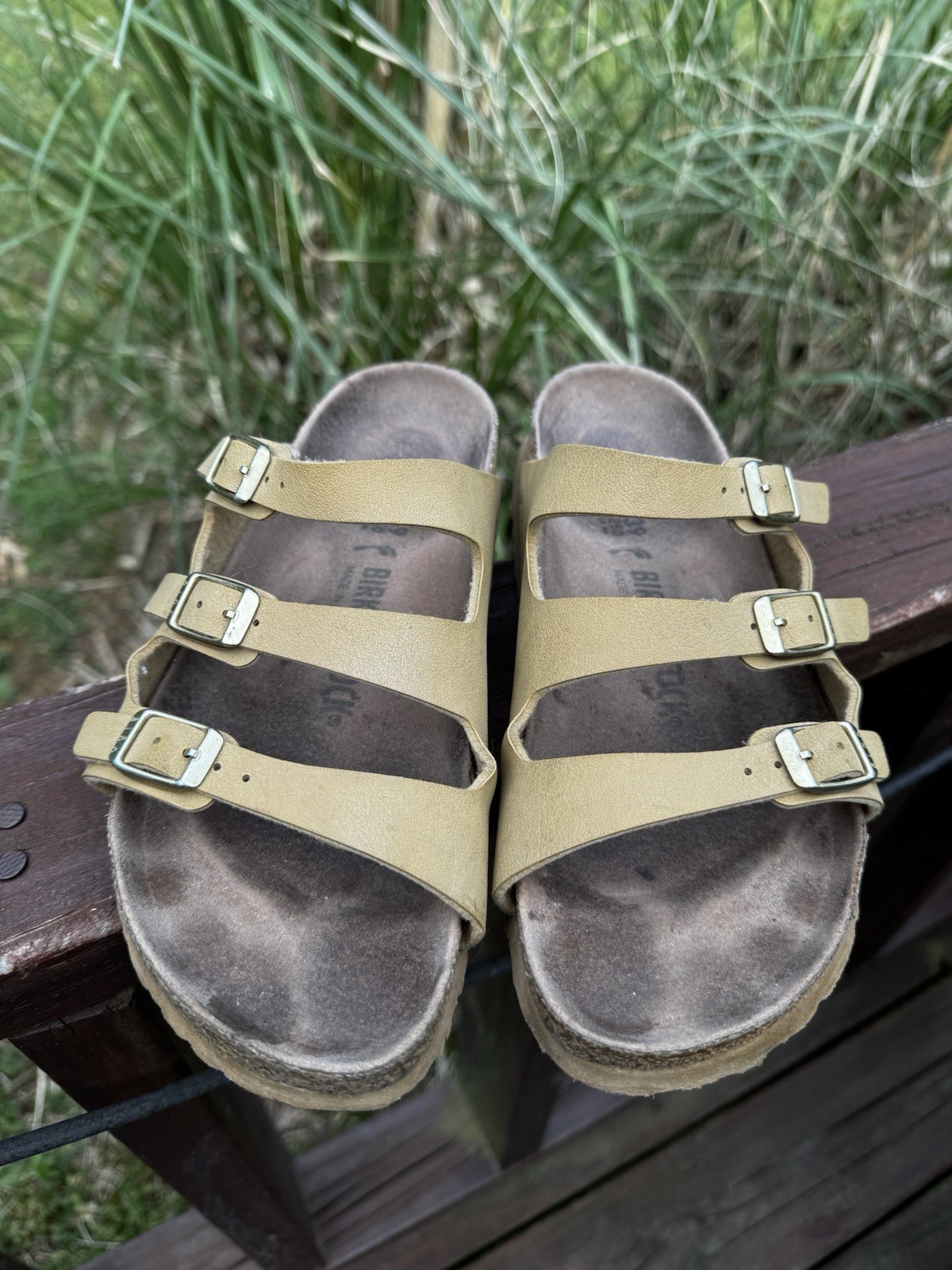 Birkenstock Florida Brown Leather Slides Sandals Womens Size 39 / US 8 – 8.5