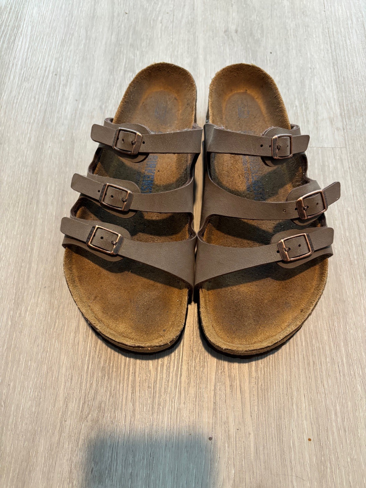 BIRKENSTOCK FLORIDA MOCHA BIRKO-FLOR & SOFT FOOTBED SLIDE SANDAL L7 40