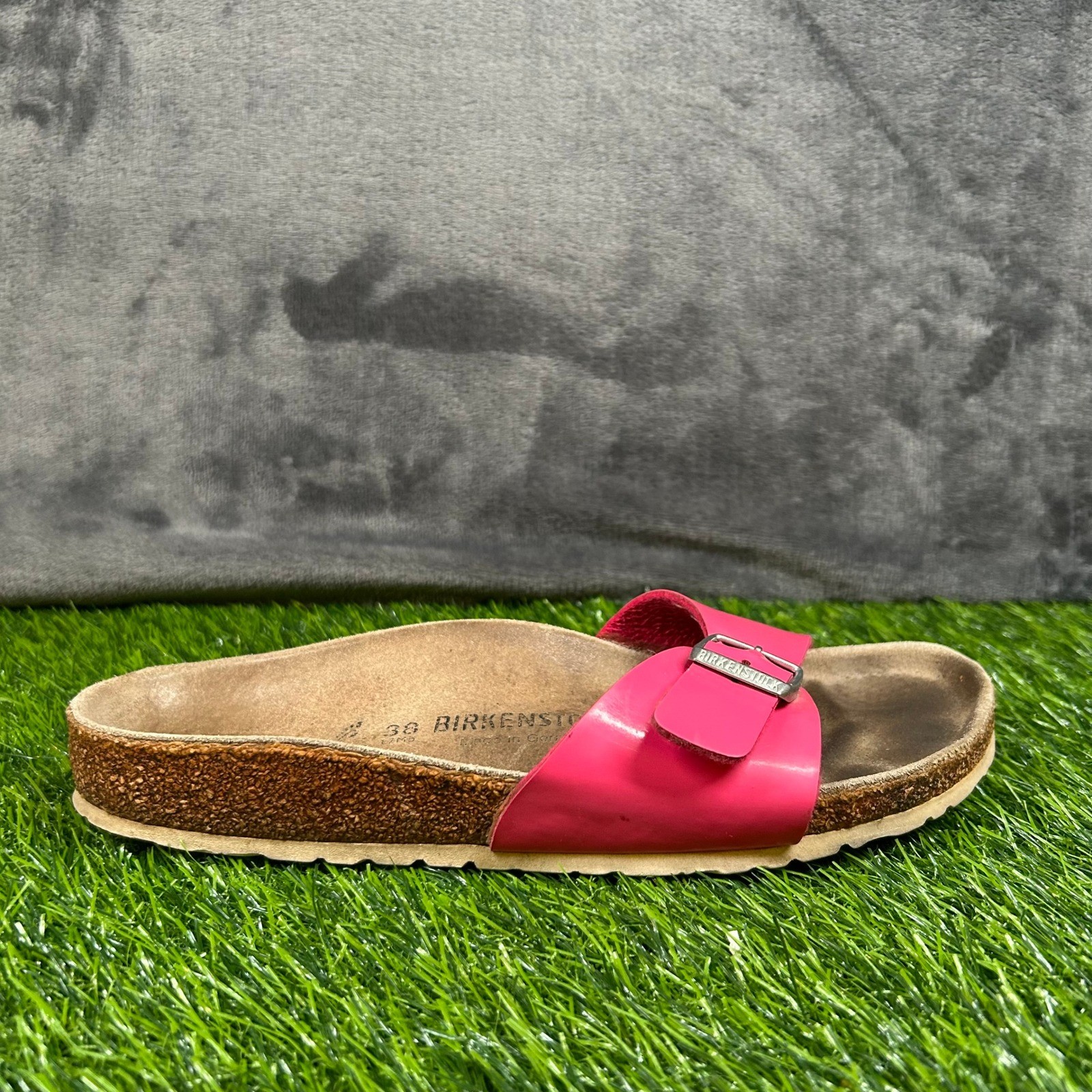 Birkenstock Madrid Hot Pink Birko-Flor Slide Sandals Womens size 7 / 38 EU