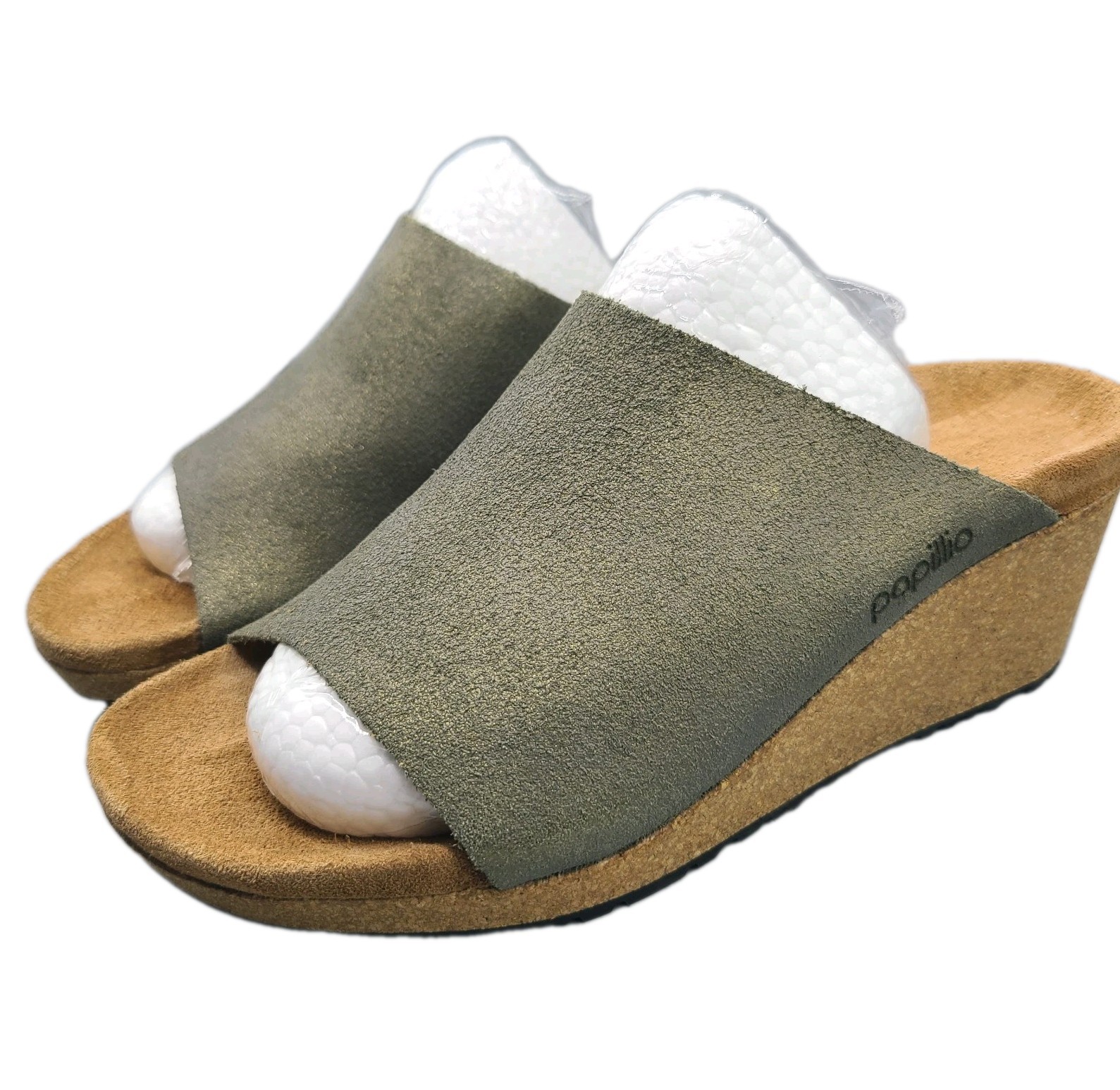 Birkenstock Papillio Namica Washed Metallic Stone Pewter Sz 40/9 N Wedge Sandals