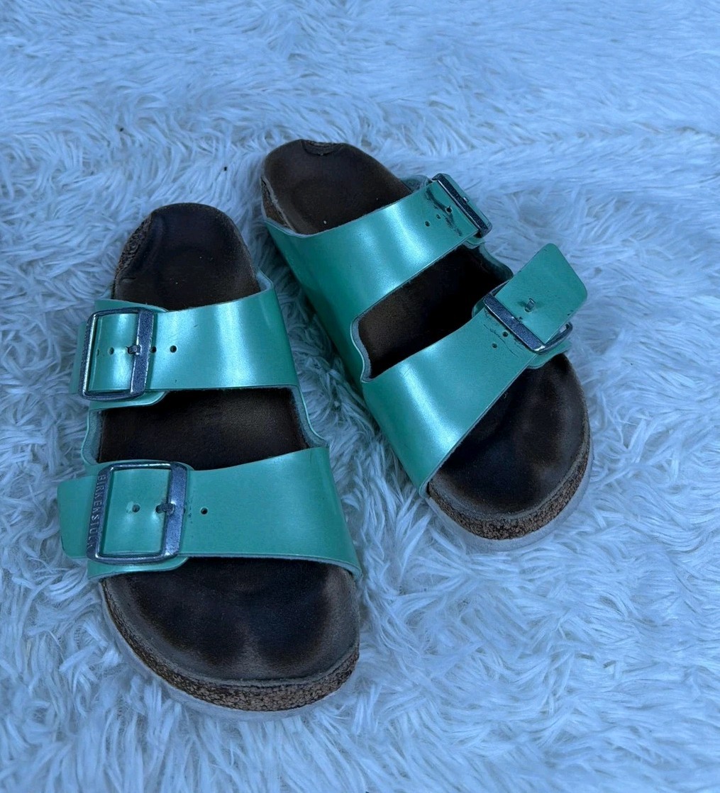Birkenstock Arizona Sandals Womens Size 6 Green Slide Buckle Comfort Germany