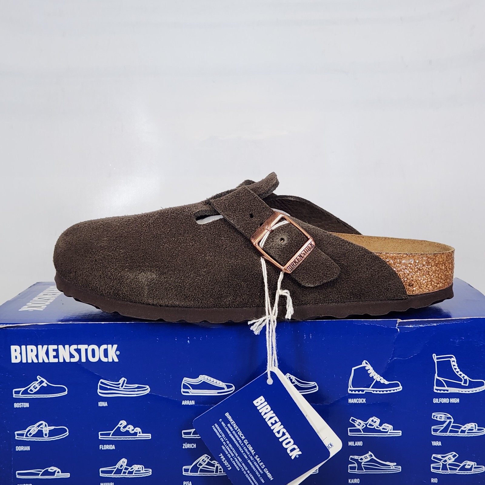 Size 6-6.5 NARROW (EU 37) – Birkenstock Boston Suede – Mocha – Womens