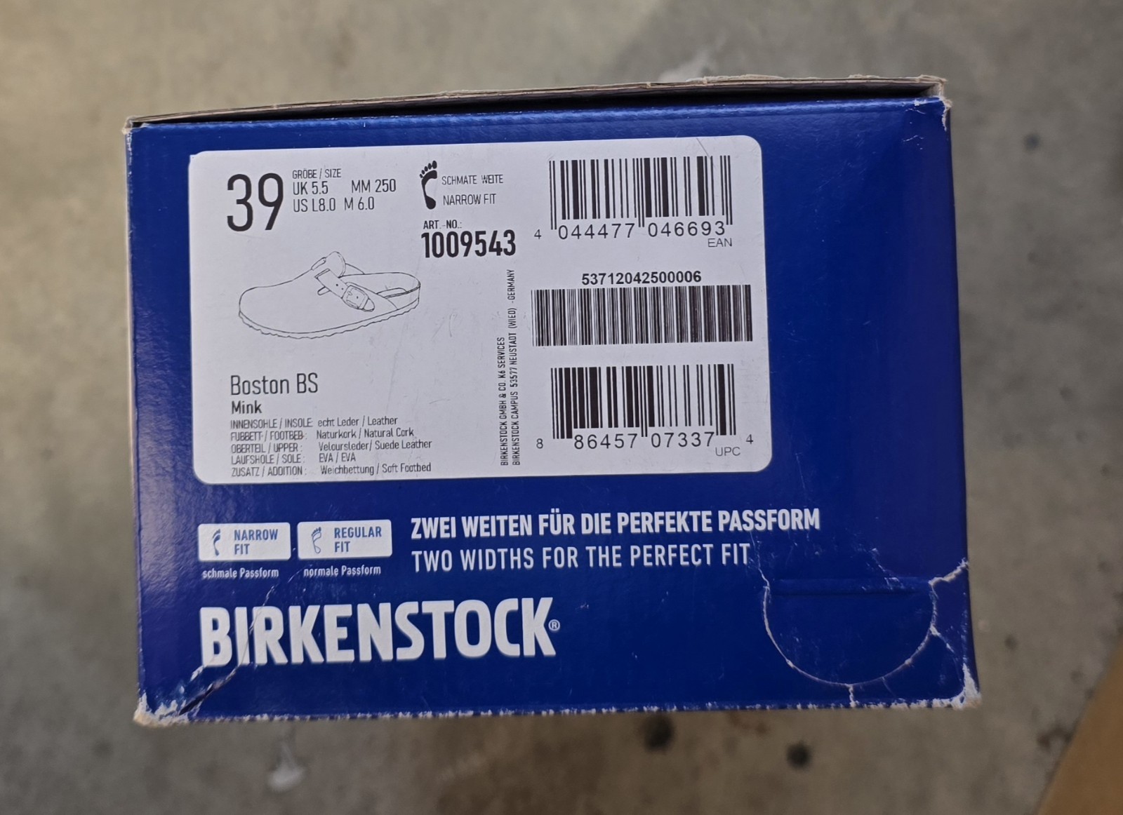 Birkenstock Boston Bs Leather Suede Soft Footbed Mink Color Narrow