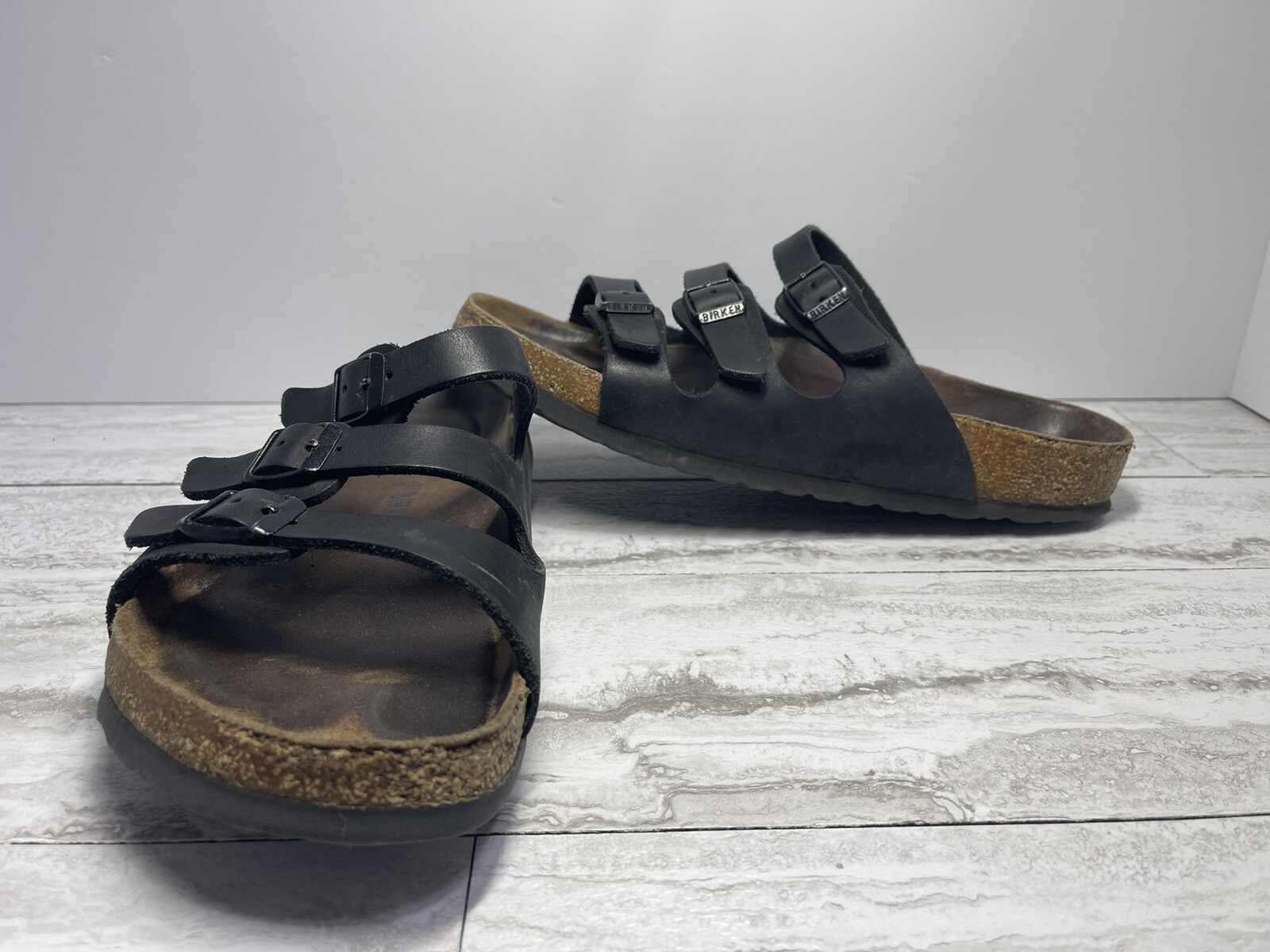 Birkenstock Florida Soft Footbed Black Three Strap Sandal EU 41 US 10