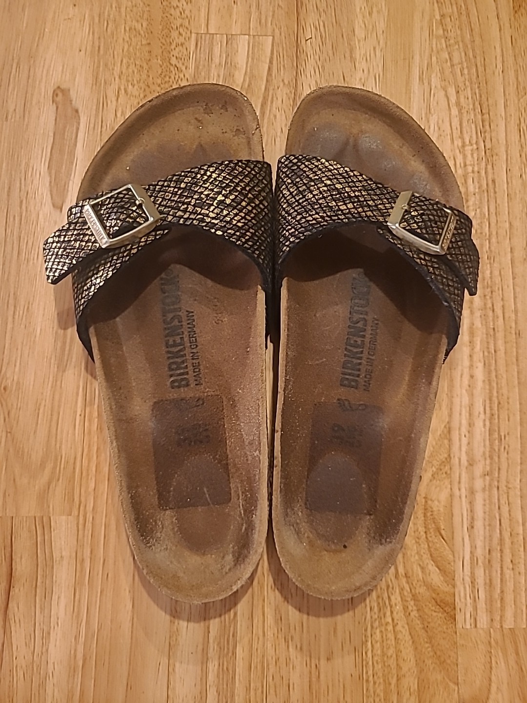 Birkenstock Madrid Shiny Python Black