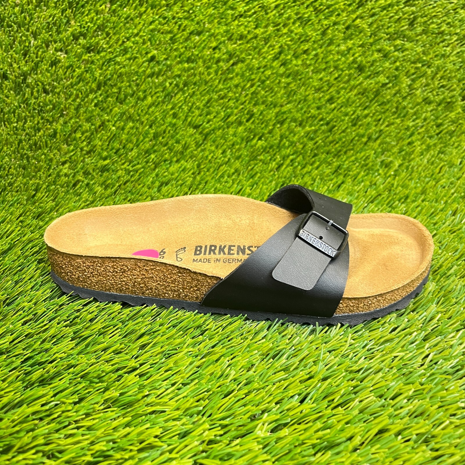 Birkenstock Madrid Womens Size 5 Black Brown Beach Walking Outdoor Slide Sandals