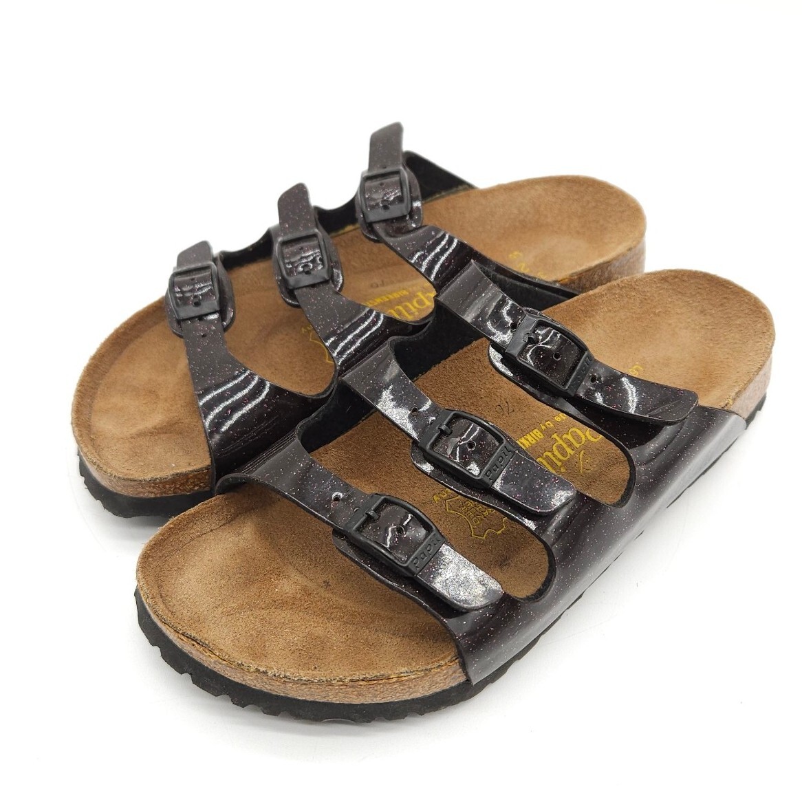 Birkenstock Papillio (Womens US 6) Florida Slide Sandals Metallic Purple 3 Strap