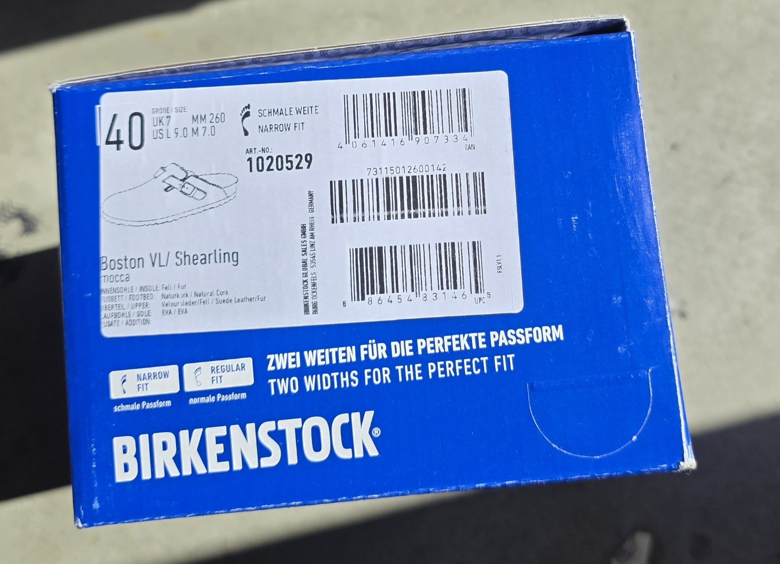 Birkenstock Boston Shearling Leather Suede Mocca Color Narrow