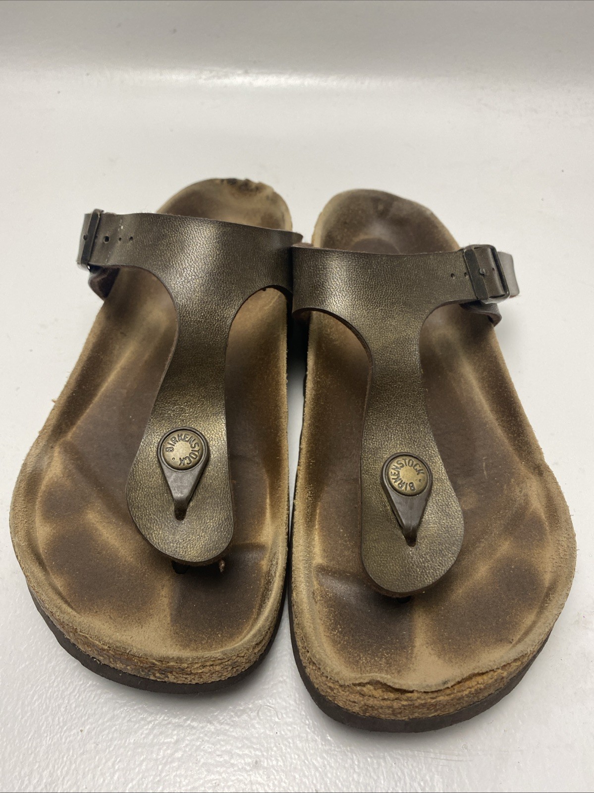 Birkenstock Gizeh Bronze Brown Leather Sandals Size 36 Women’s Made In Germany