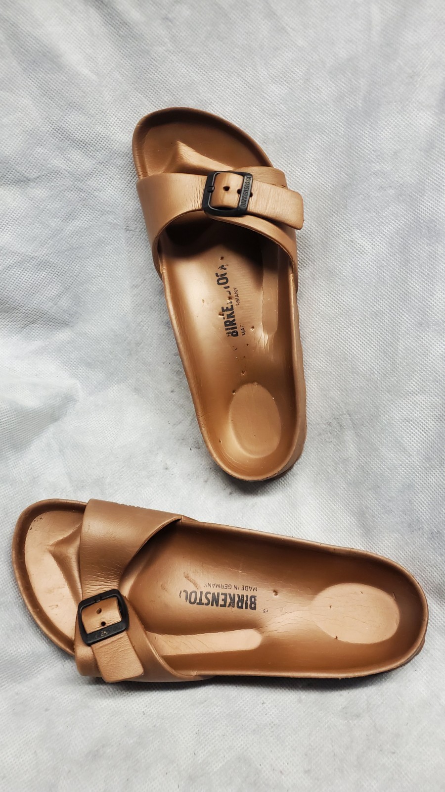 Birkenstock Madrid Womens  Shoes Size 38 US 7 Brown Rubber Slides Buckle Flats