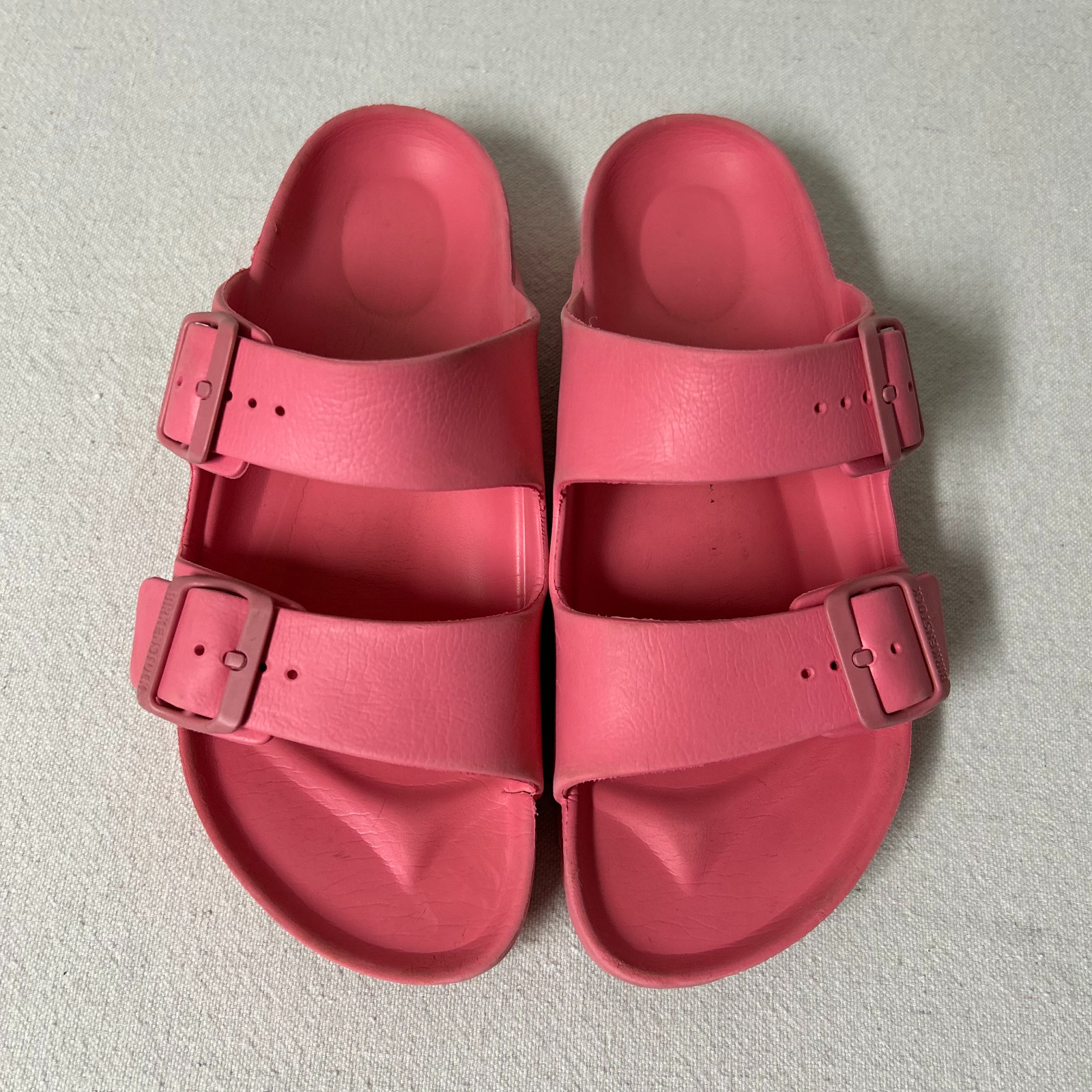 Birkenstock Arizona EVA Sandals Womens 8.5-9 Pink Rubber Buckle Slides READ
