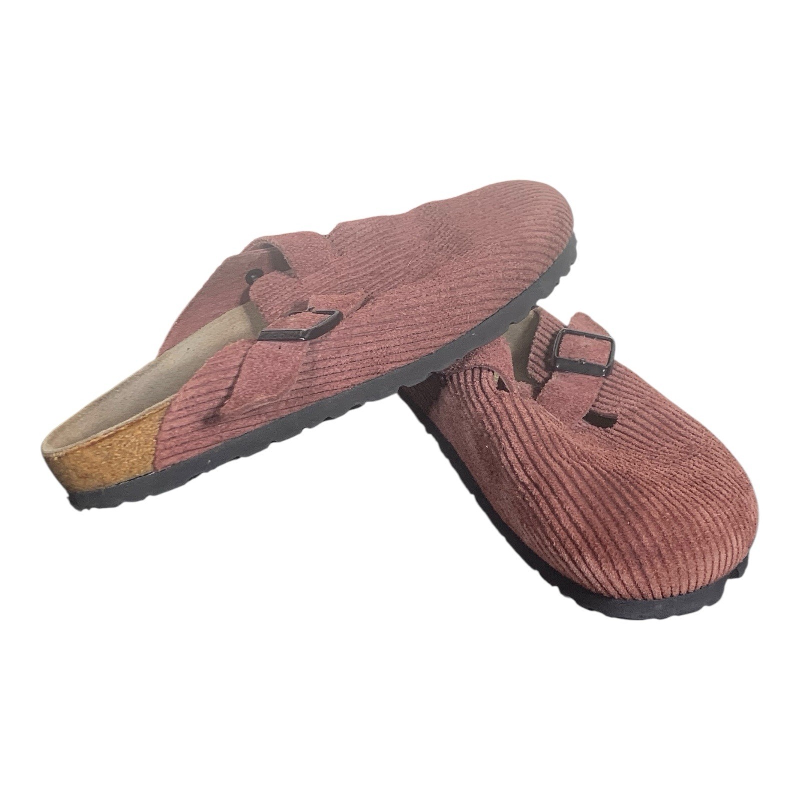 Birkenstock Boston Corduroy Clogs Sienna Red Slip On Shoe Womens Size 7 READ