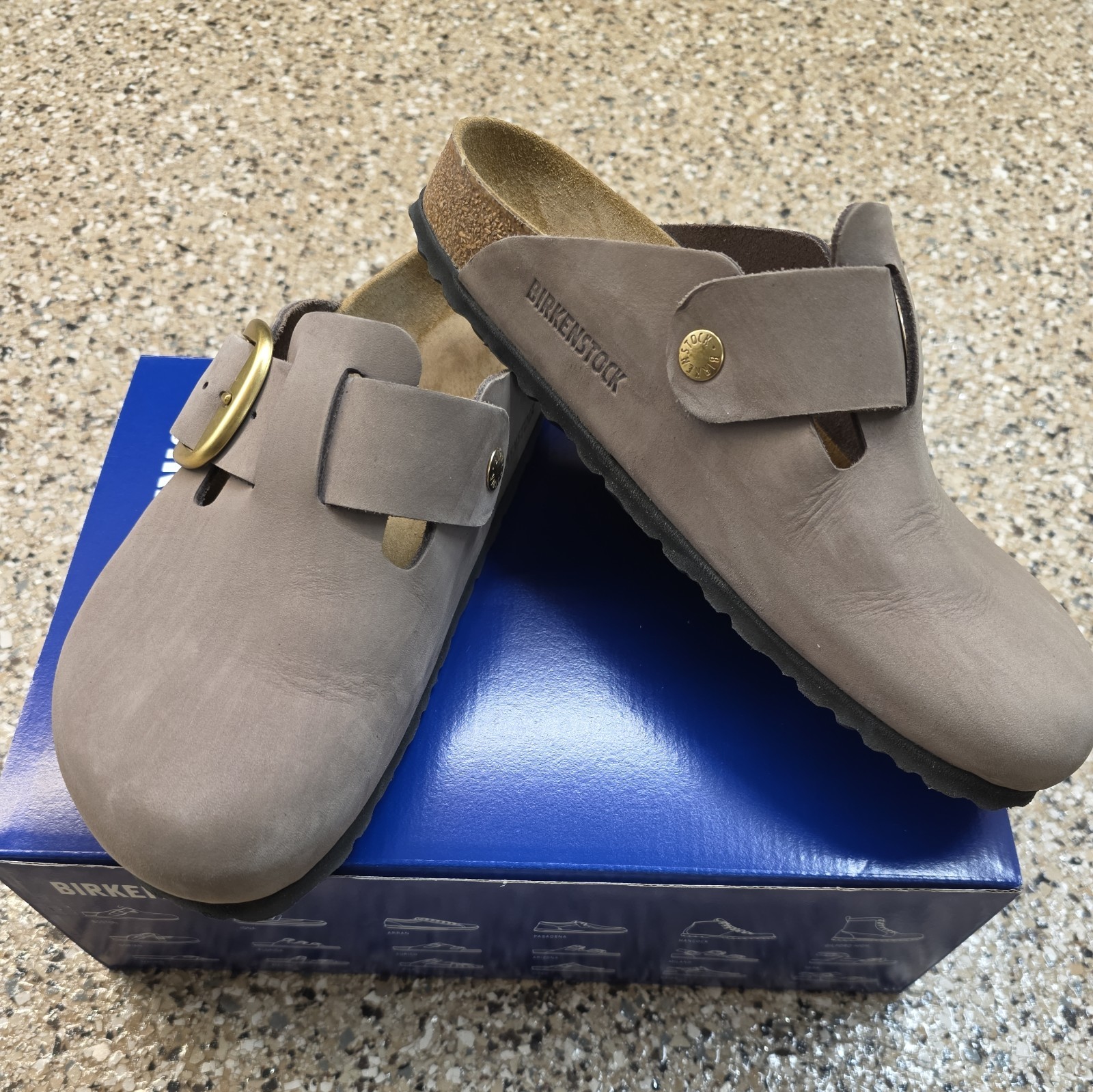 Birkenstock Boston Big Buckle Nubuk Leather Faded Purple Size 40 Narrow