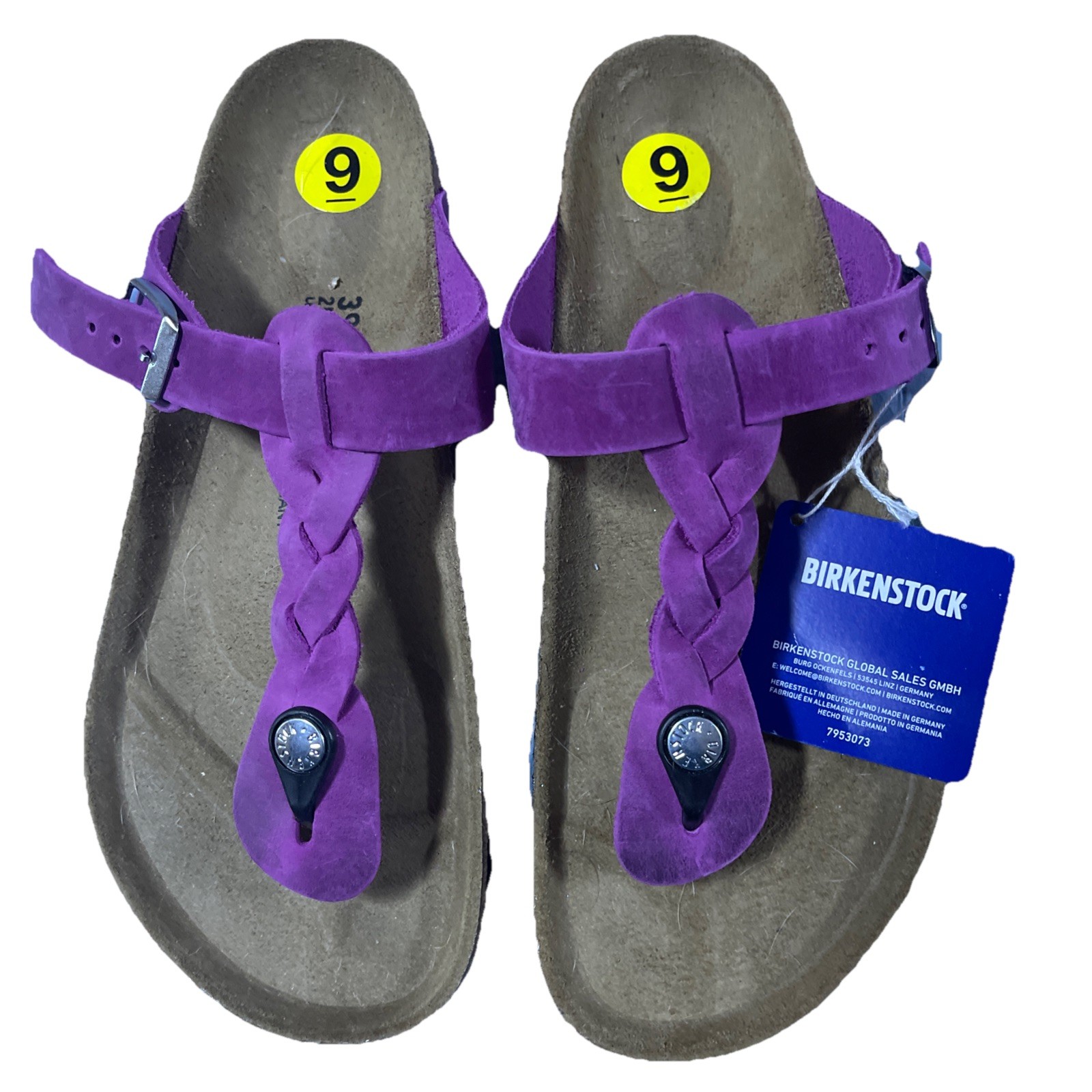 Birkenstock Gizeh Braided Festival Fuchsia Oiled Leather 39/9 Nwob