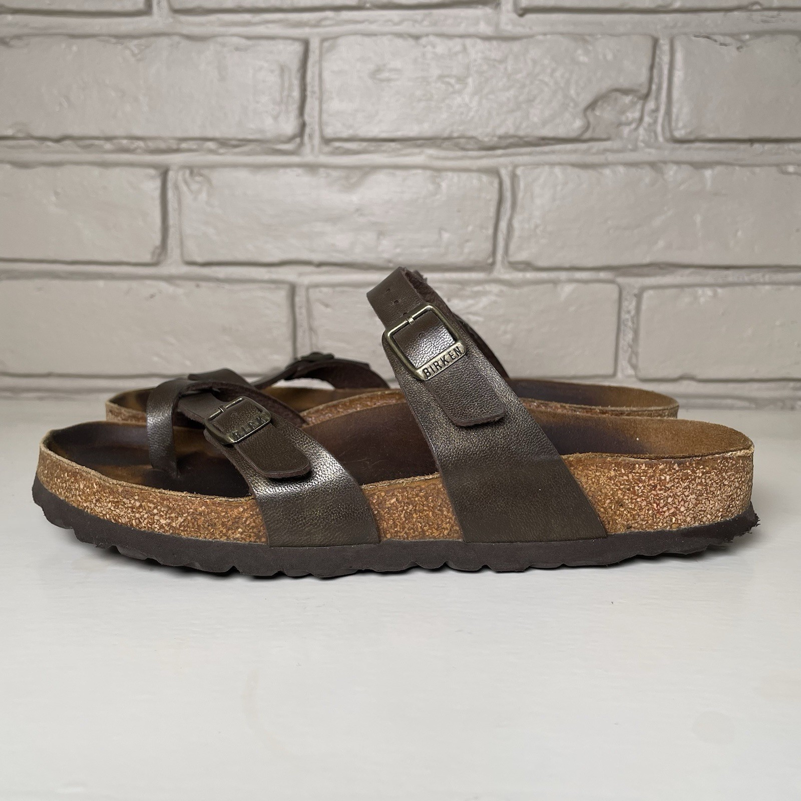 Birkenstock Mayari Sandals Women’s Size 40 EU 9-9.5 Brown Copper Buckle Comfort