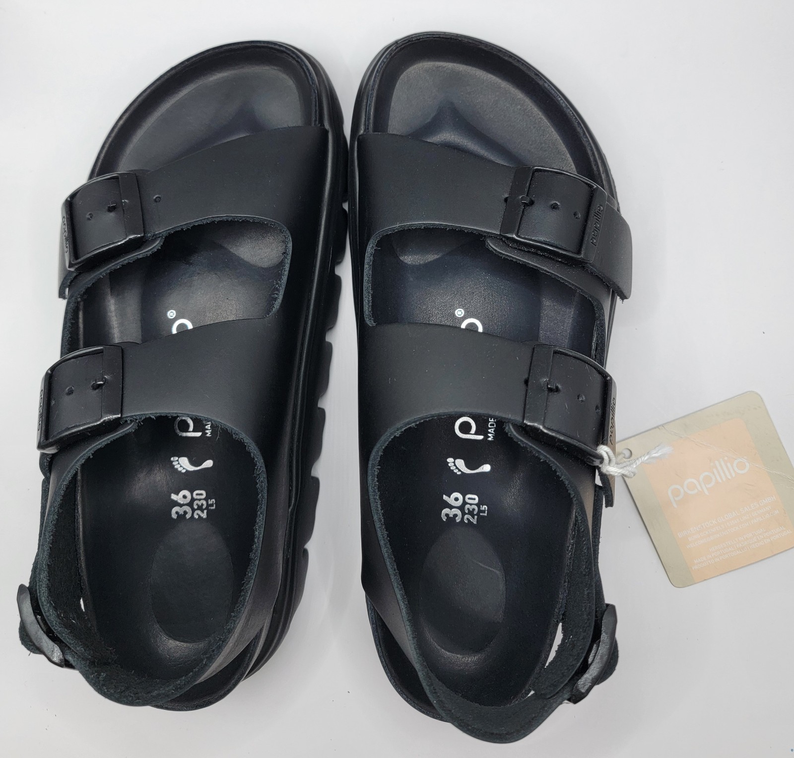 Birkenstock/papillio Milano Pap  Chunky Exquisite Leather Black Narrow