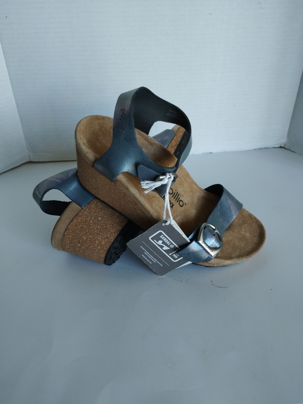Birkenstock Papillio Soley Wedge Sandals Iridescent Gray Women’s Size US 8/EU 39