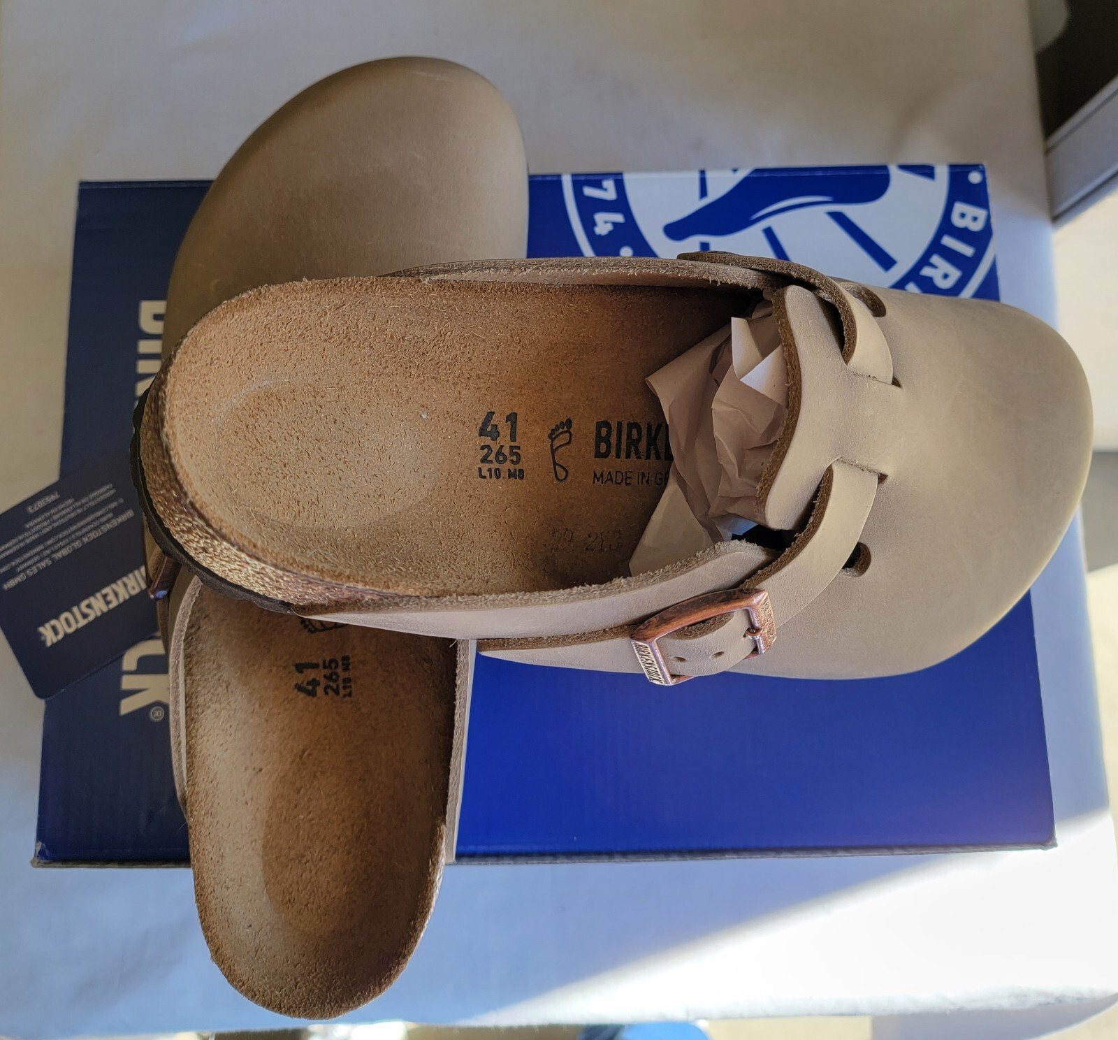 Birkenstock Boston Bs Tabacco Brown Waxy Leather Regular Wide