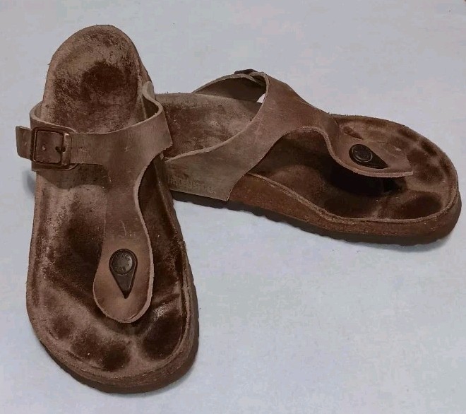 Birkenstock Gizeh Habana Oiled Leather Sandal Womens Size 8-8 1/2 Brown Thongs
