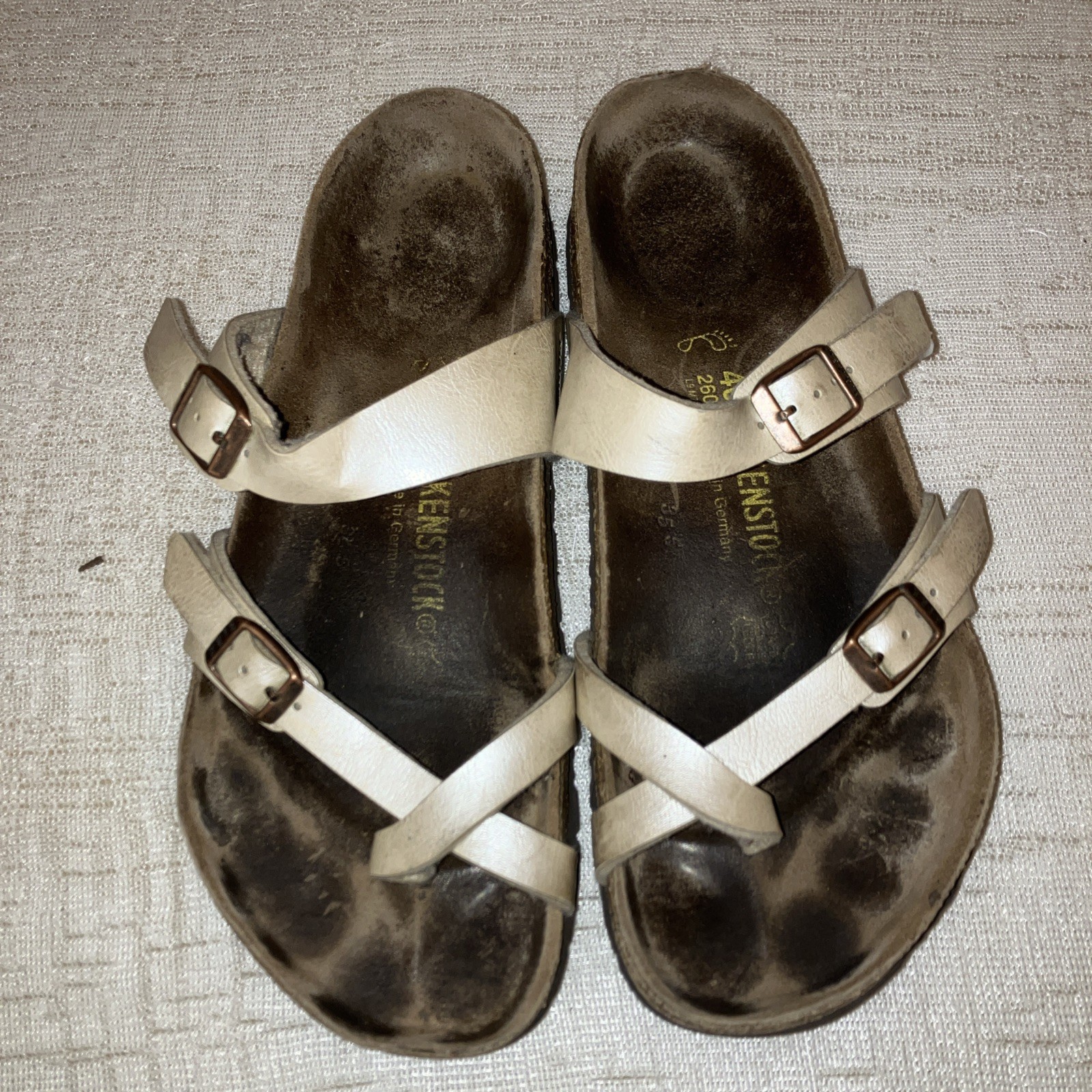 Birkenstock Mayari Birko Flor Graceful Pearl White Sandals Size 40 US Ladies 9