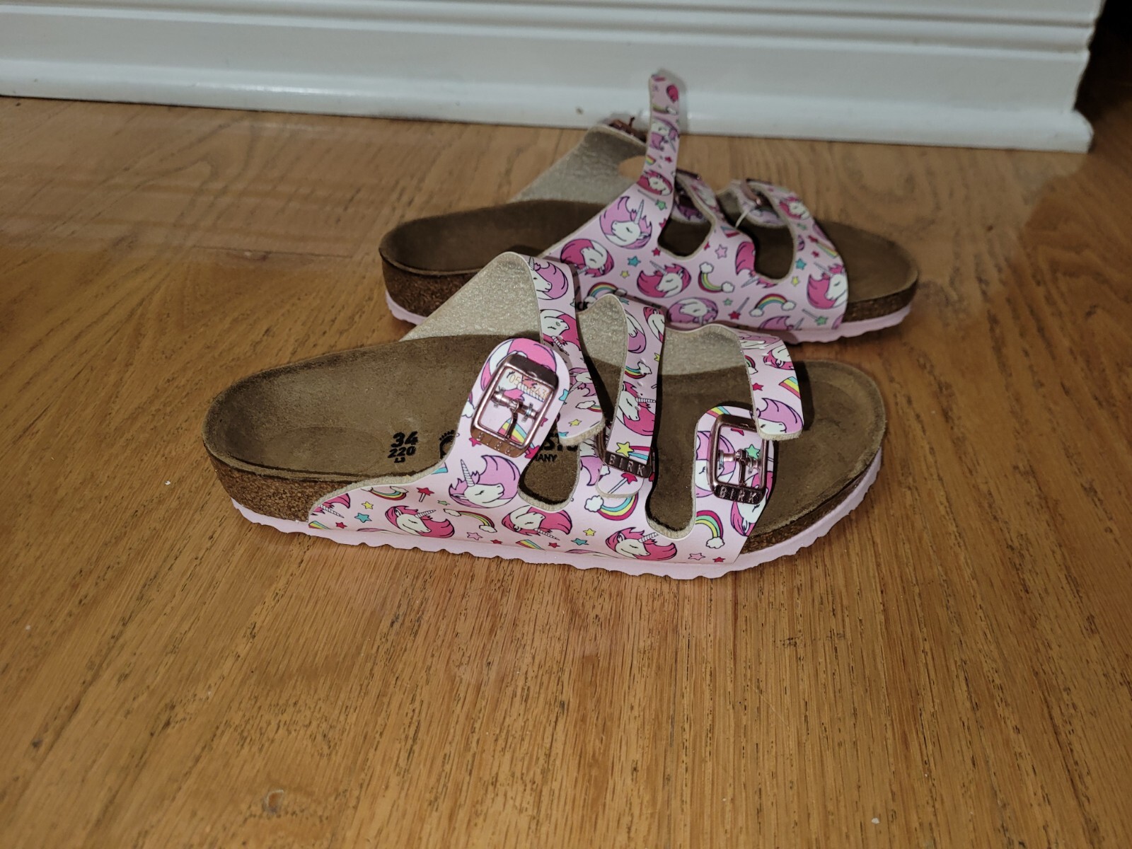 Birkenstock Florida Kids Birko Flor Unicorn Pink Sandals Choose Size