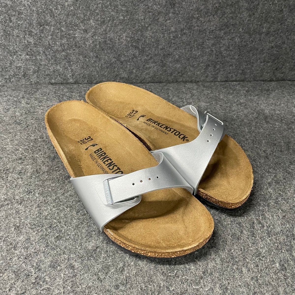 BIRKENSTOCK Madrid Birko-Flor Sandals Unisex Size M4/W6 Silver