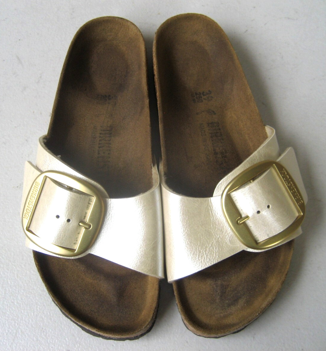 BIRKENSTOCK Madrid Big Buckle sandals slide 39 / 8 N pearl white