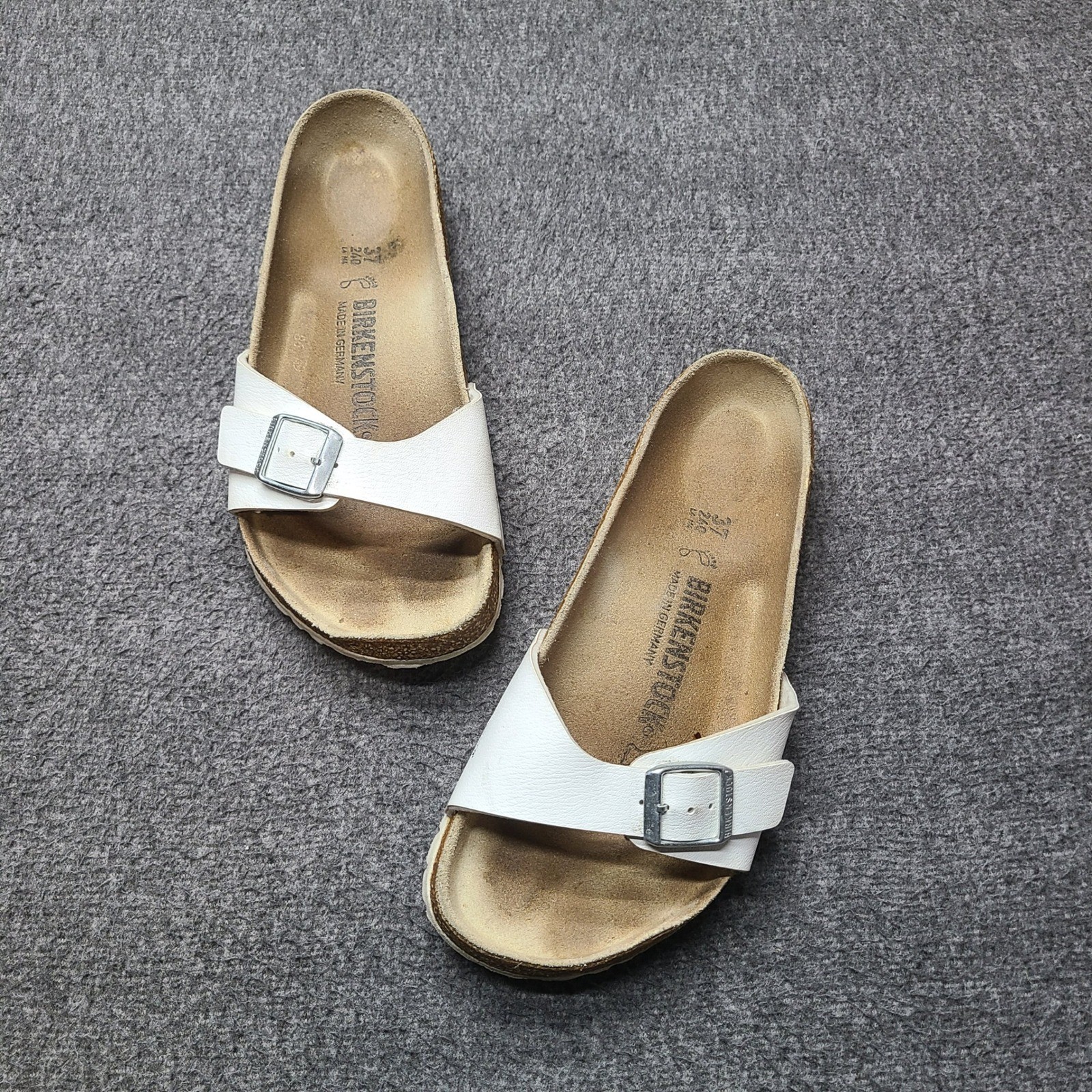 Birkenstock Madrid White Leather Strap Sandals Women’s EU 37 US 7