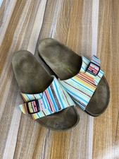 Birkenstock Papillio Catalina Pastel Striped Pattern Sandals Size EU38 US 7.5