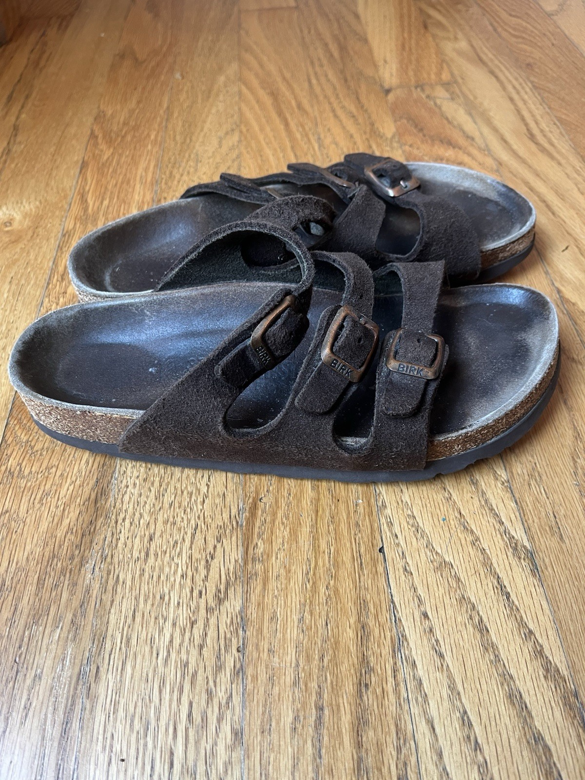 Birkenstock Papillio Florida Sandals Brown 3 Strap suede Adjustable Size 37 US 6