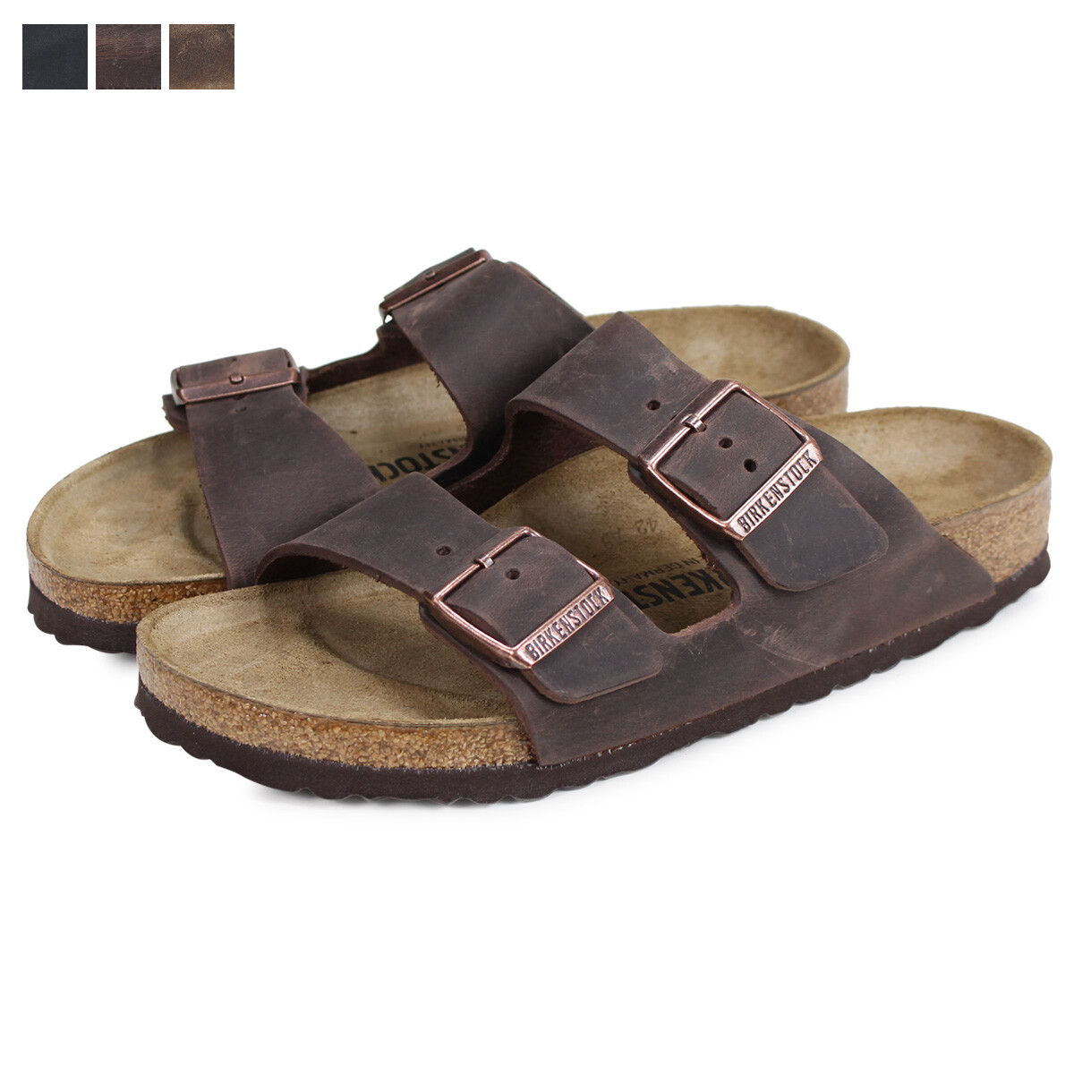 Women Birkenstock Arizona Oiled Leather Adjustable Slide Sandal New
