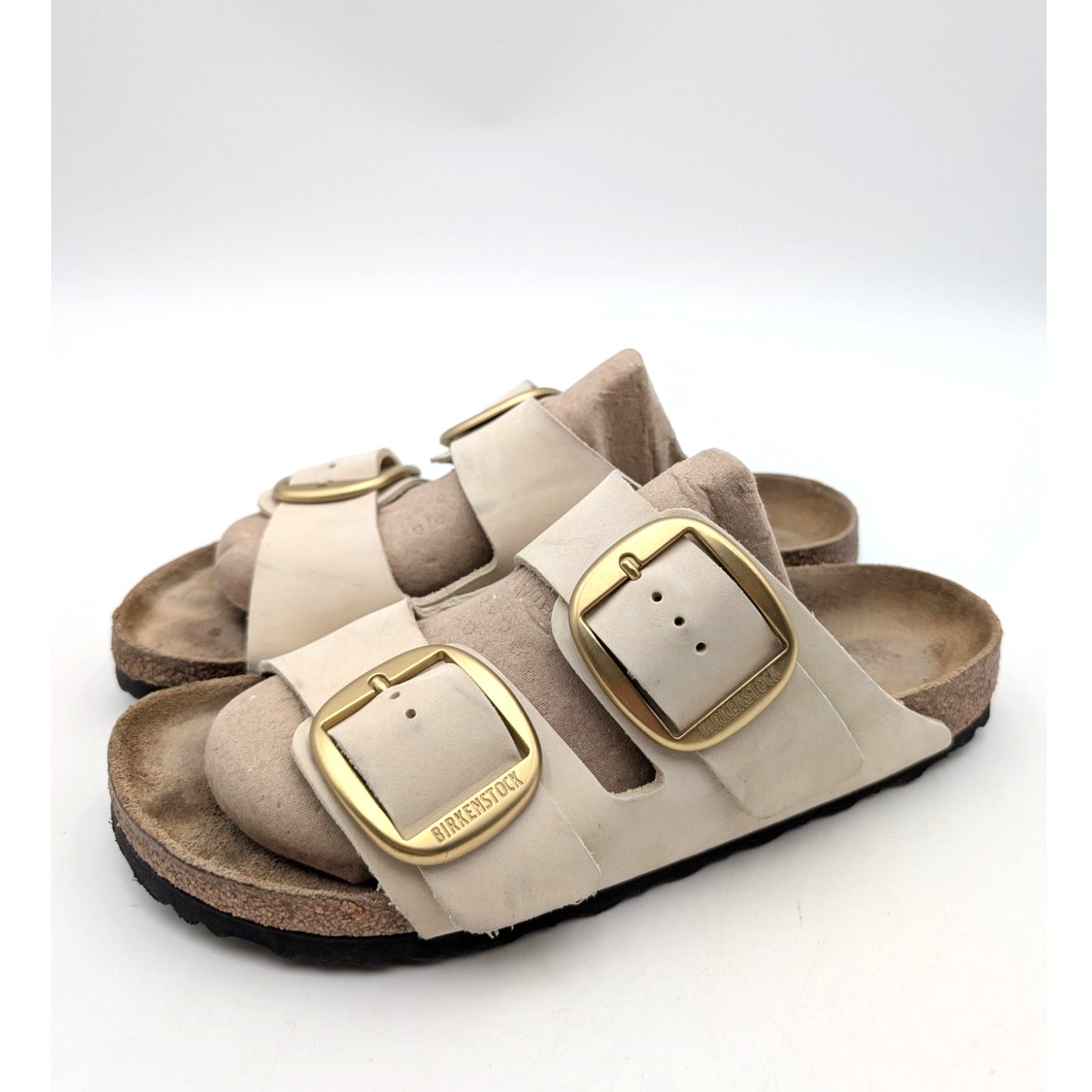 Birkenstock Arizona Big Buckle Ecru Sandal Unisex Cream Size USW10/M8 EU41
