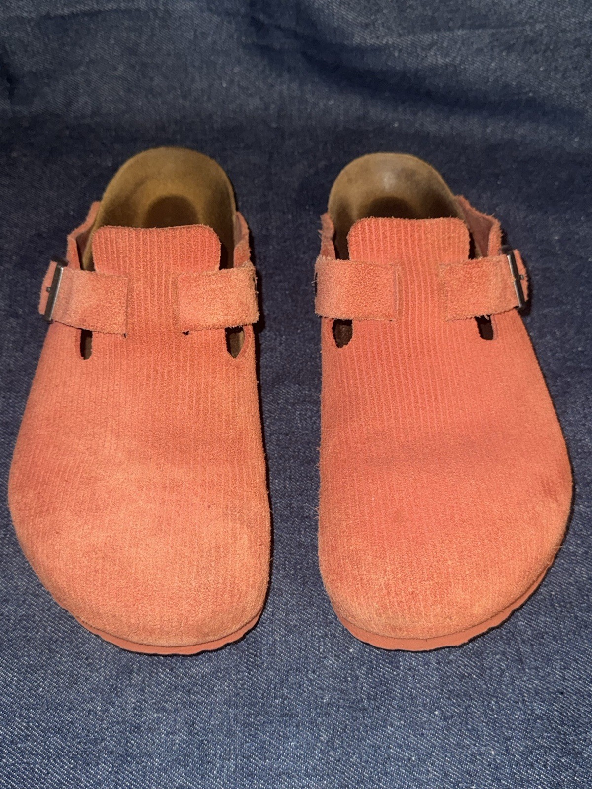 Birkenstock Boston embossed suede Corduroy Clogs mules Sz 43 Classic