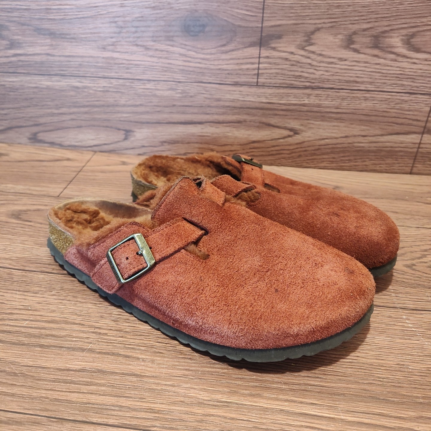 Birkenstock Boston Shearling Clogs Sienna Red 40 Women’s Size 9 Mens Size 7